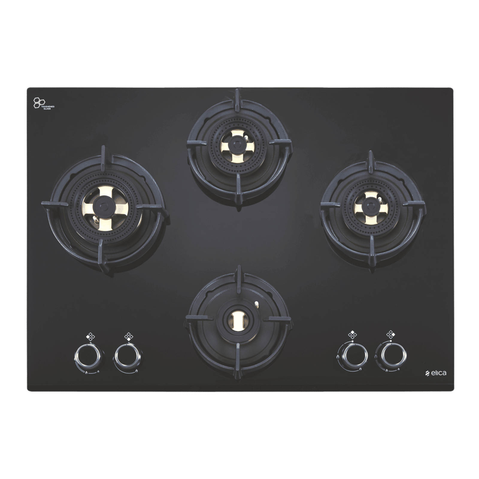 elica FLEXI DFS FB MFC 4B 70 Glass Top 4 Burner Automatic Electric Hob (Multi Flame Control, Black)