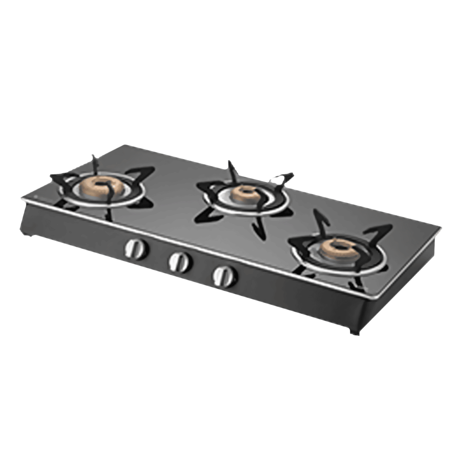 KAFF CTAI773B Toughened Glass Top 3 Burner Automatic Gas Stove (Heavy Duty Pan Support, Black)