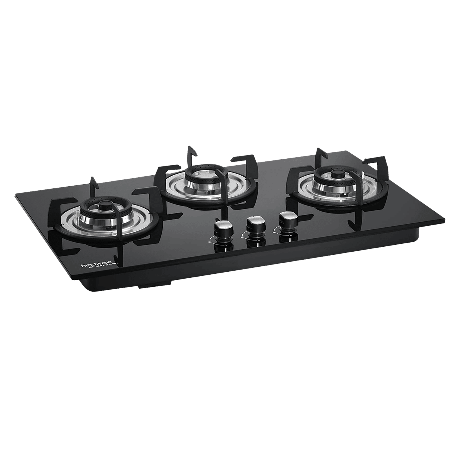 Hindware Ella Plus Toughened Glass Top 3 Burner Automatic Electric Hob (Triple Ring Burner, Black)