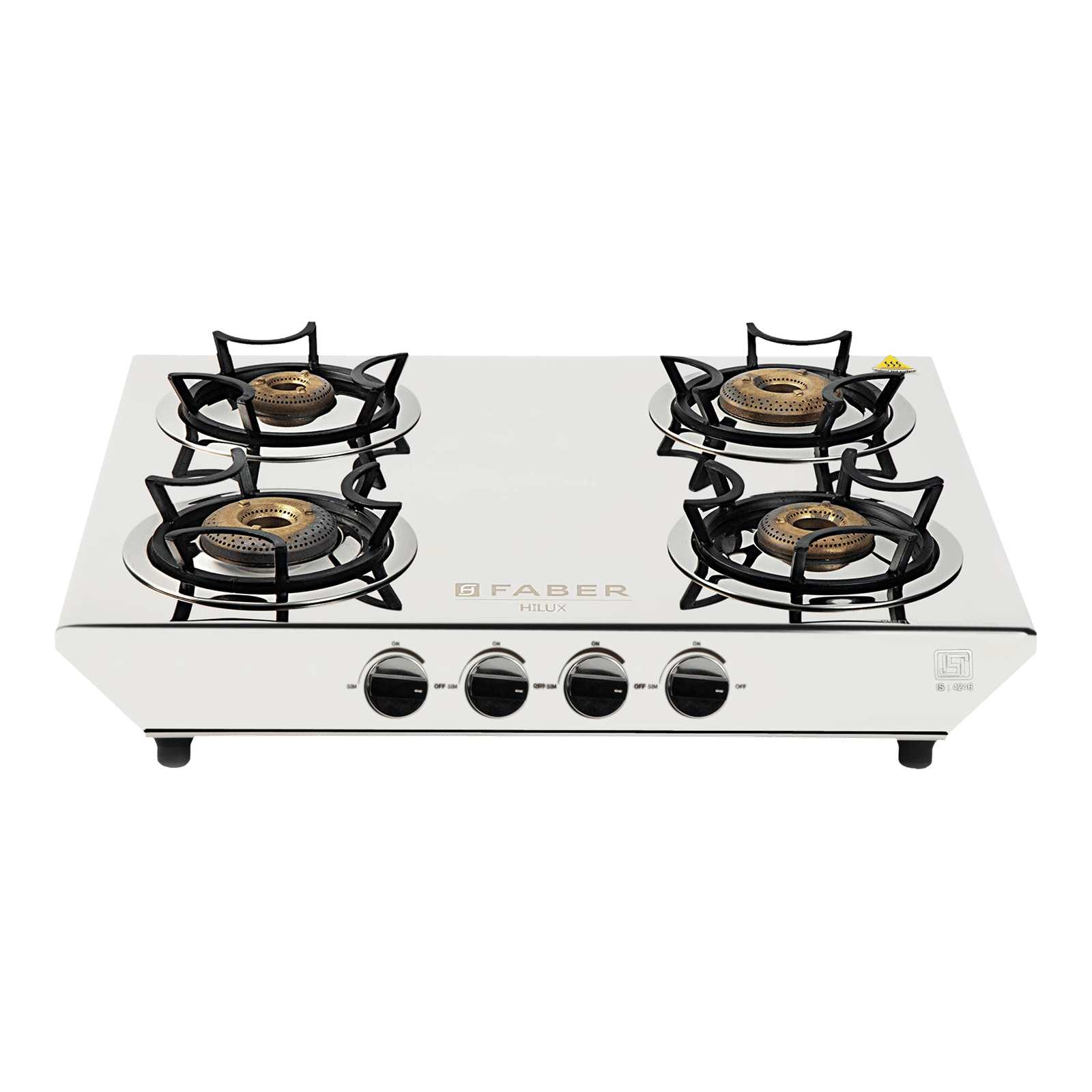 Faber Hilux Max 4BB SS 4 Burner Manual Gas Stove (Black Diamond Coated Sturdy Pan Support, Silver)-picture-16