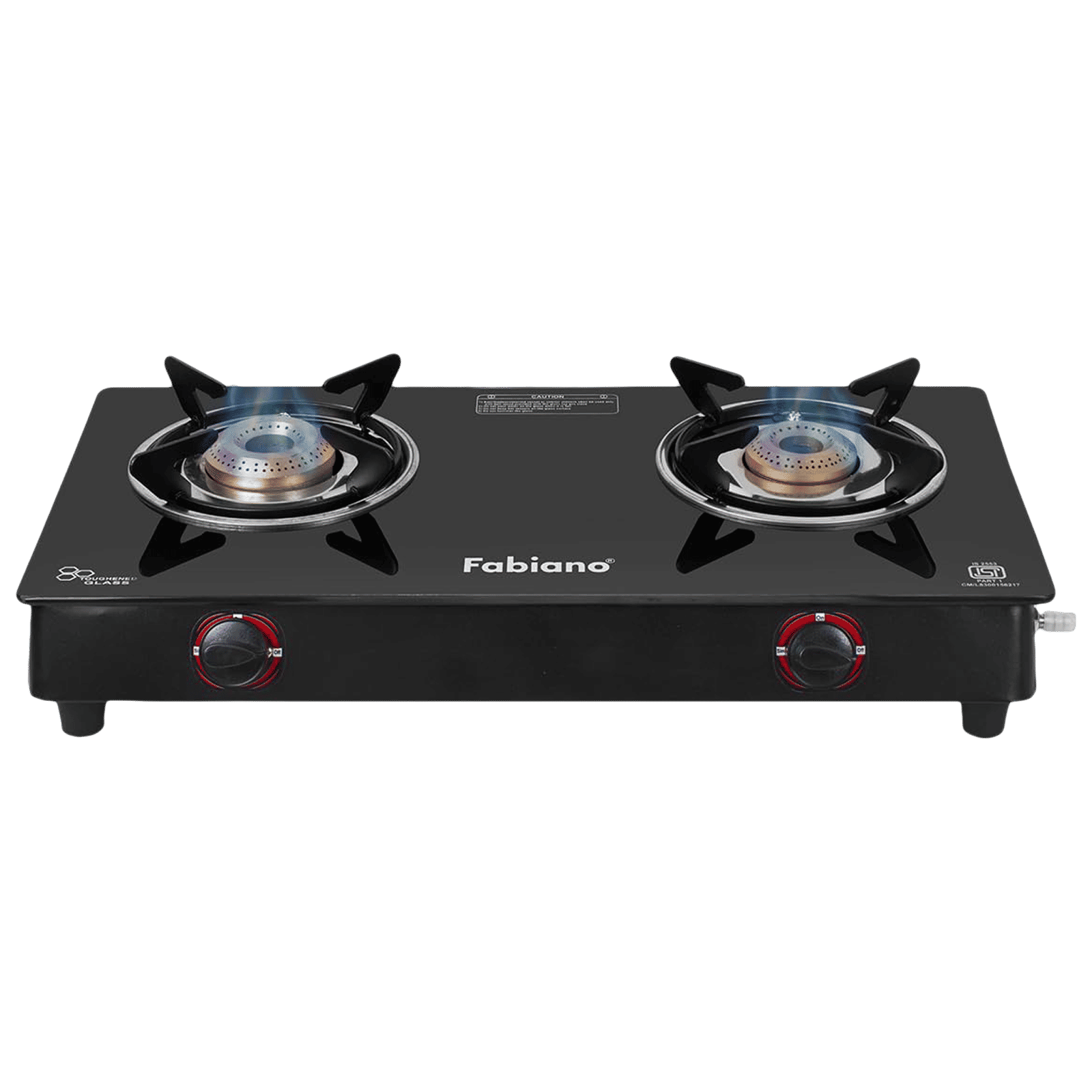 Fabiano FAB2BRNAUTOSMART Toughened Glass Top 2 Burner Automatic Gas Stove (High Efficiency Burner, Black)
