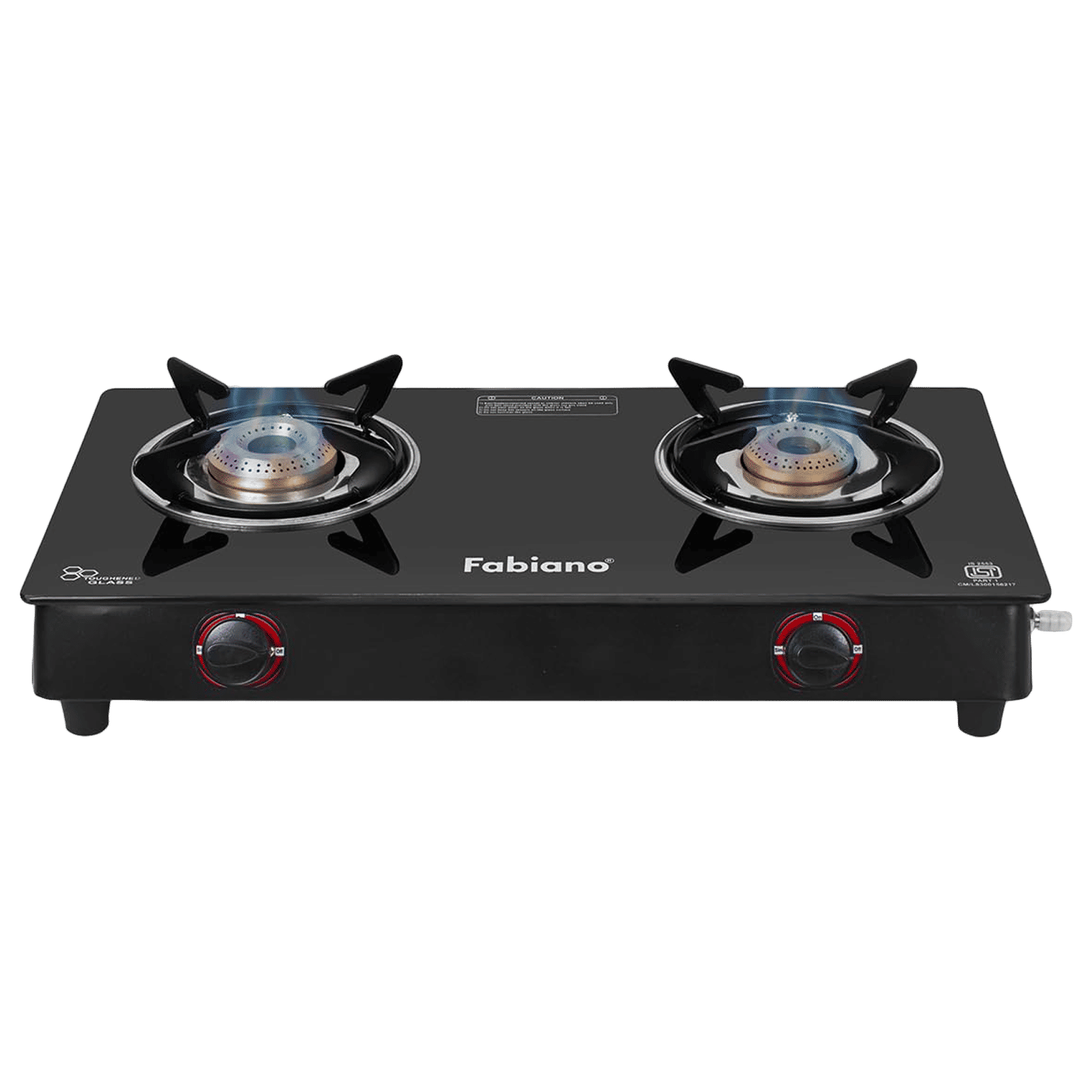 Fabiano FAB2BRNAUTO Toughened Glass Top 2 Burner Automatic Gas Stove (ISI Certified, Black)