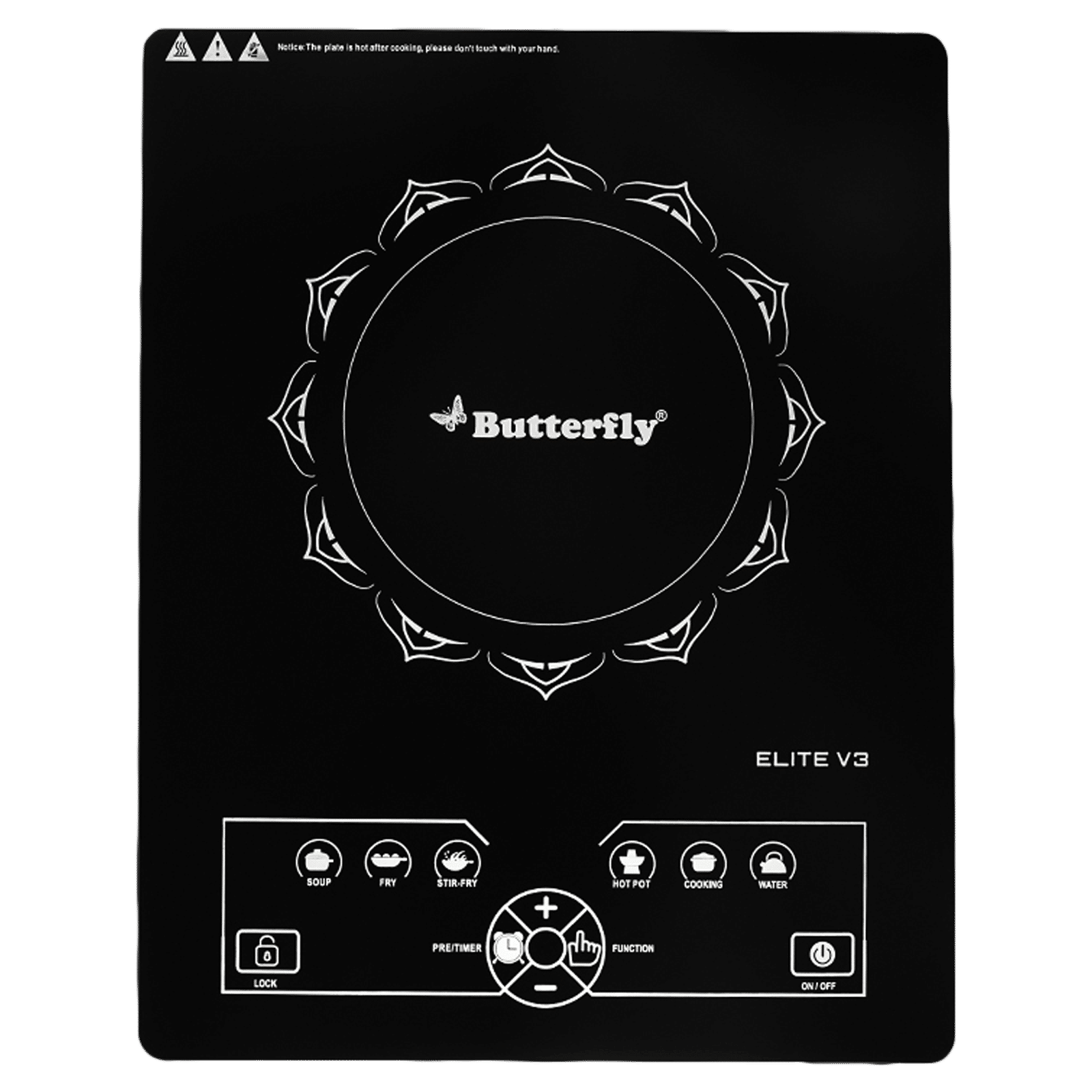 Butterfly Elite V3 2200W Single Induction Cooktop with 6 Cooking Menus