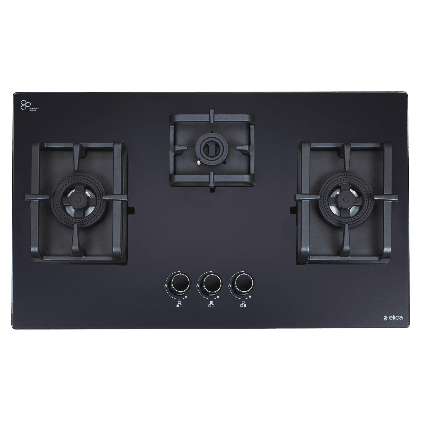 Elica FLEXI DFS PRO AB Toughened Glass Top 3 Burner Automatic Hob (Heavy Duty Burners, Black)