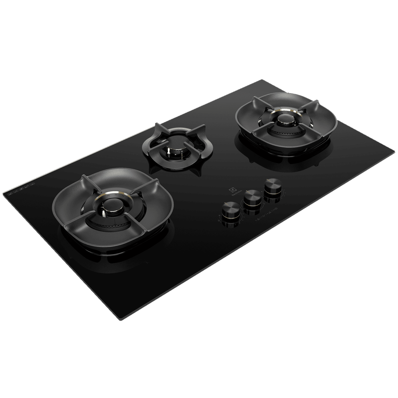 Electrolux UltimateTaste 700 Glass Top 3 Burner Automatic Hob (Cast Iron Pan Supports, Black Glass)