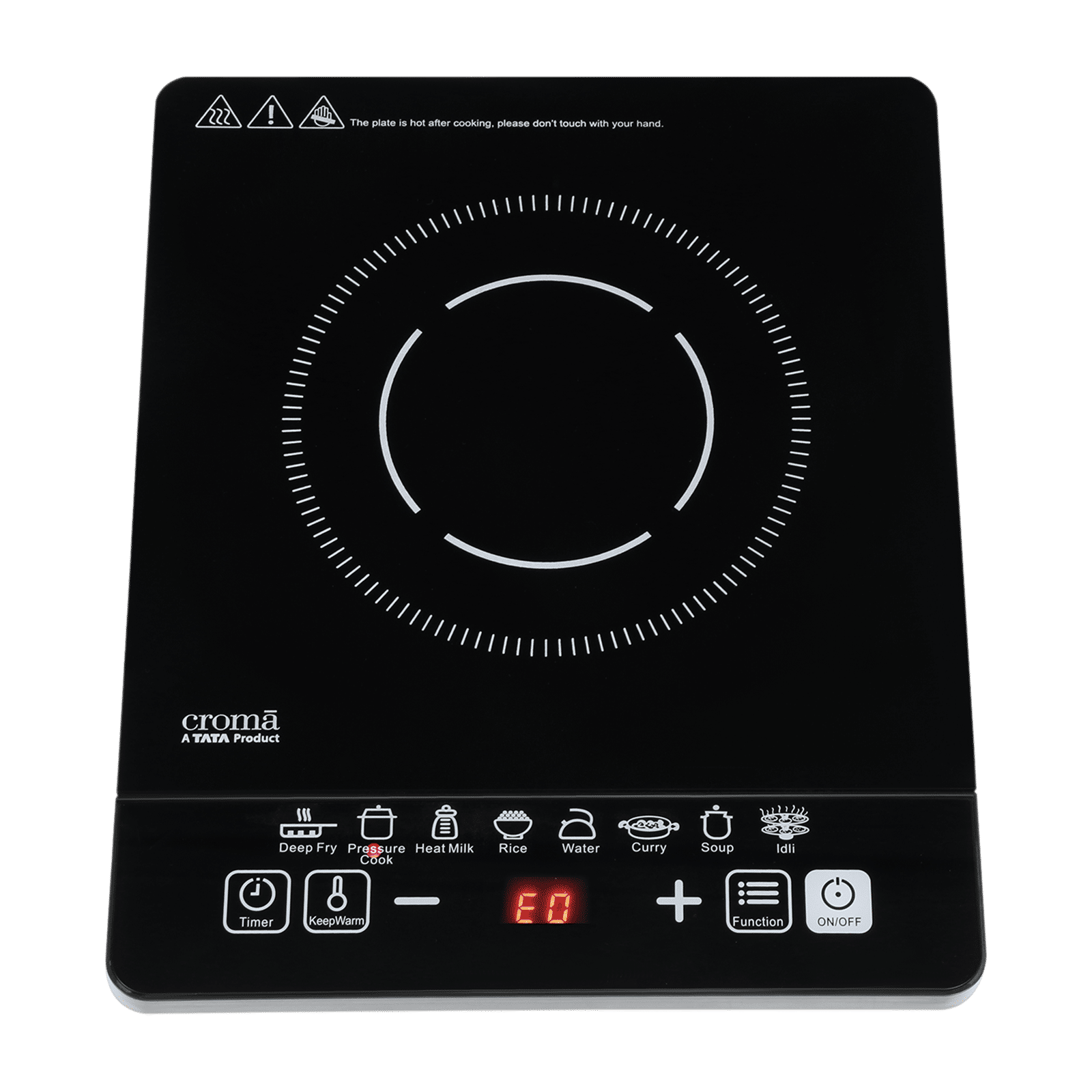 Croma 1600W Single Induction Cooktop with 8 Preset Menu