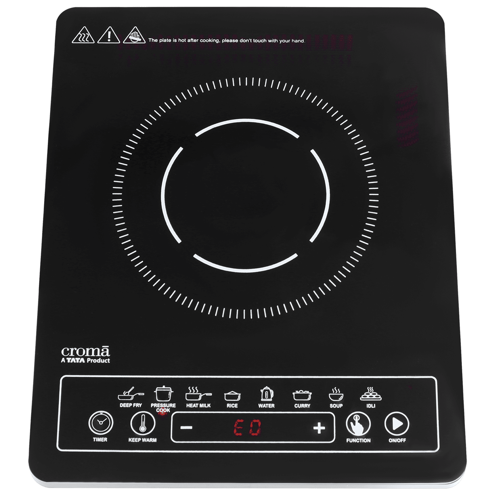 Croma 2000W Induction Cooktop with 8 Preset Menus