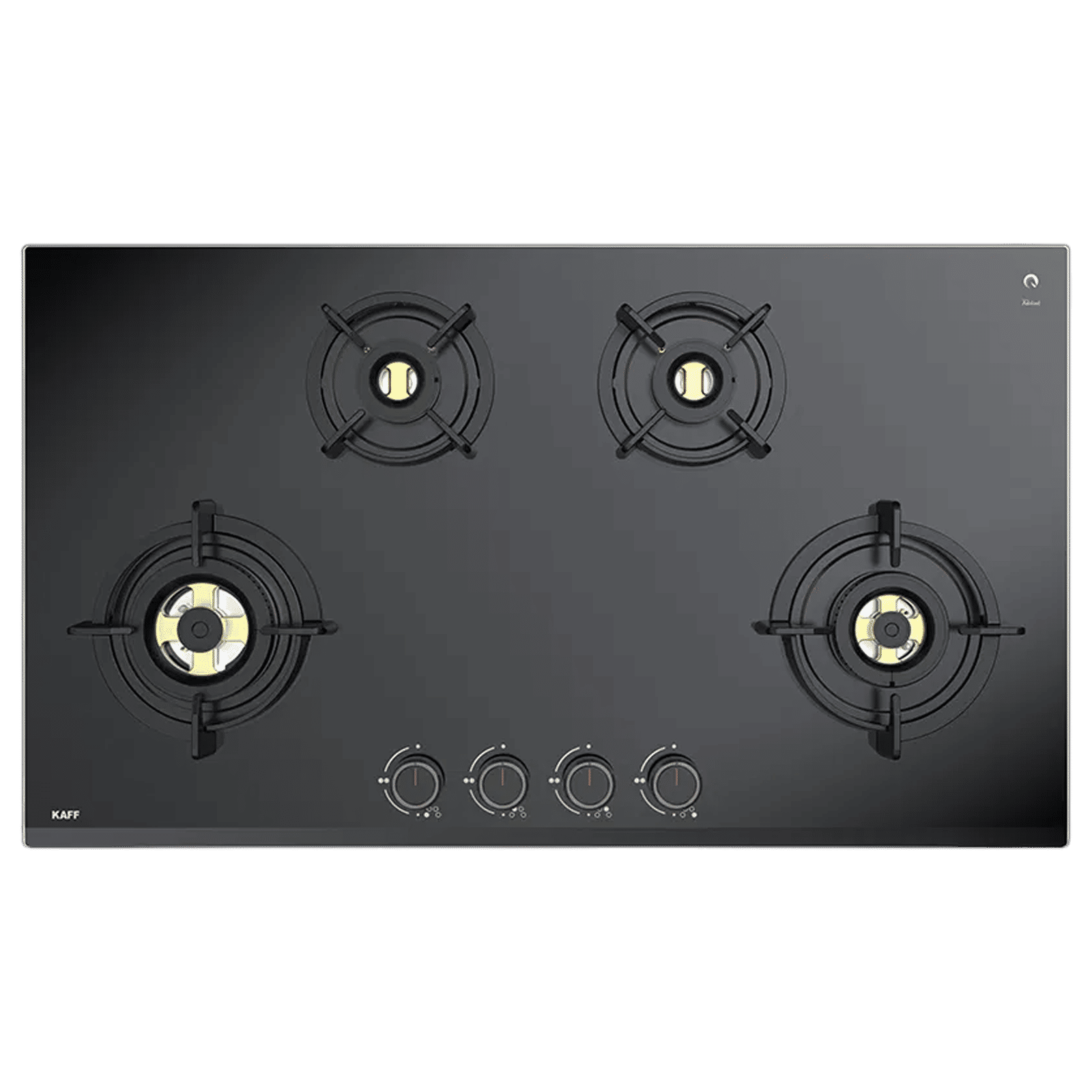 KAFF ASF 94M Toughened Glass Top 4 Burner Automatic Hob (Flame Failure Device, Black)