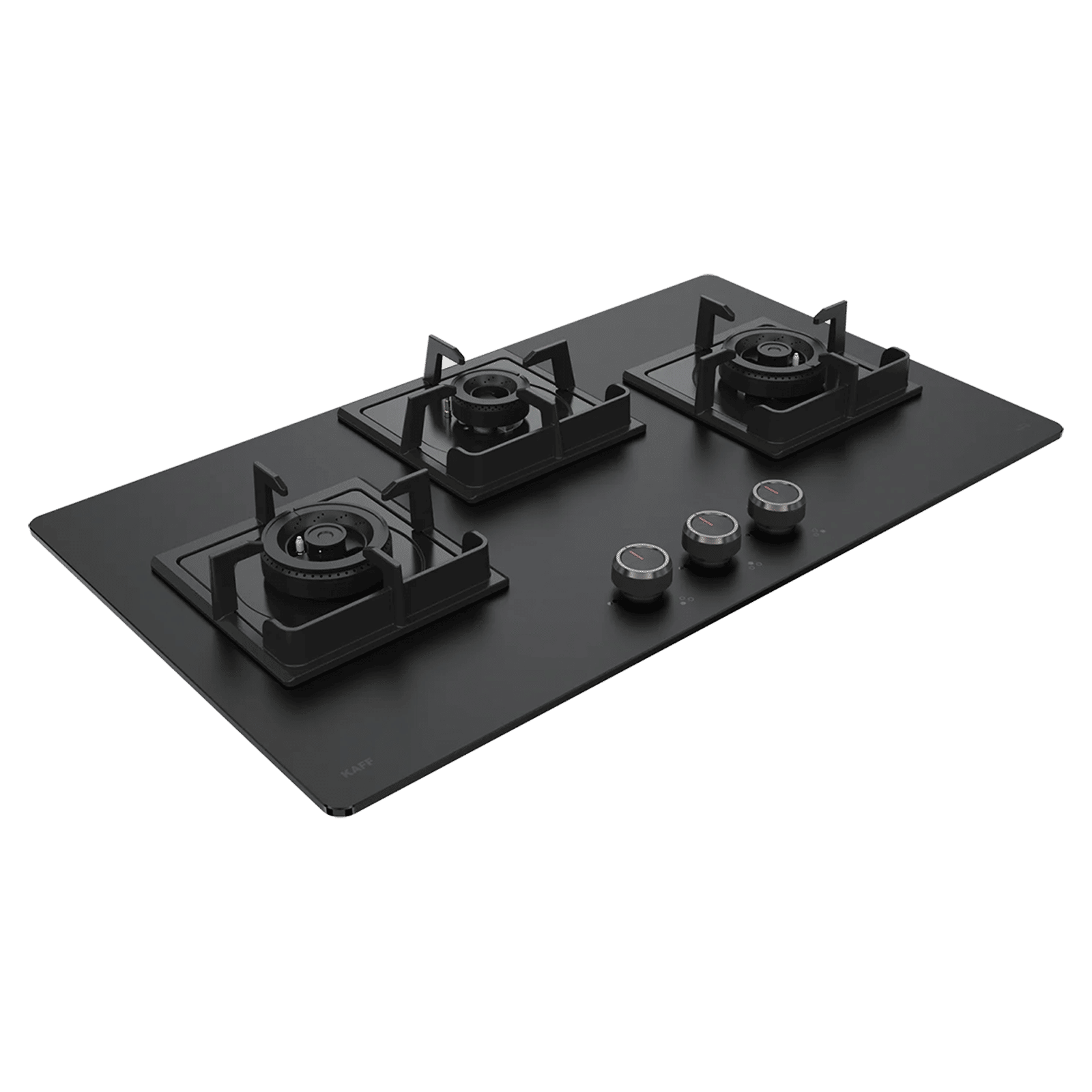 KAFF NYG 783B Glass Top 3 Burner Automatic Hob (Integrated Flame Protector, Black)