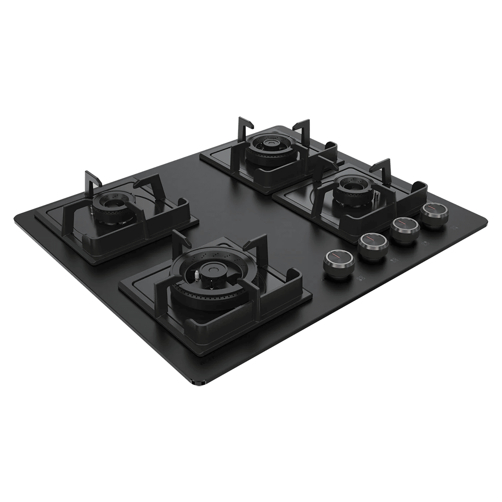 KAFF NYG 64B Glass Top 4 Burner Automatic Hob (Integrated Flame Protector, Black)