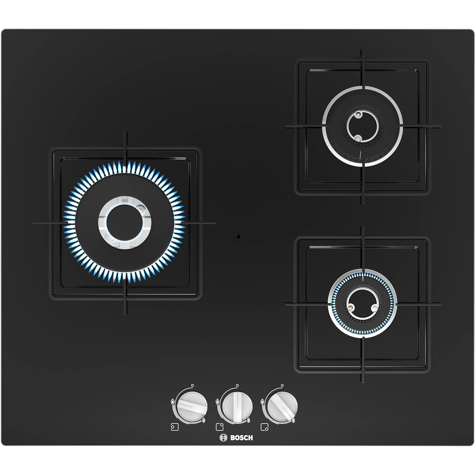 BOSCH Series 4 Tempered Glass Top 3 Burner Automatic Hob (Flame Failure Safety Device, Black)