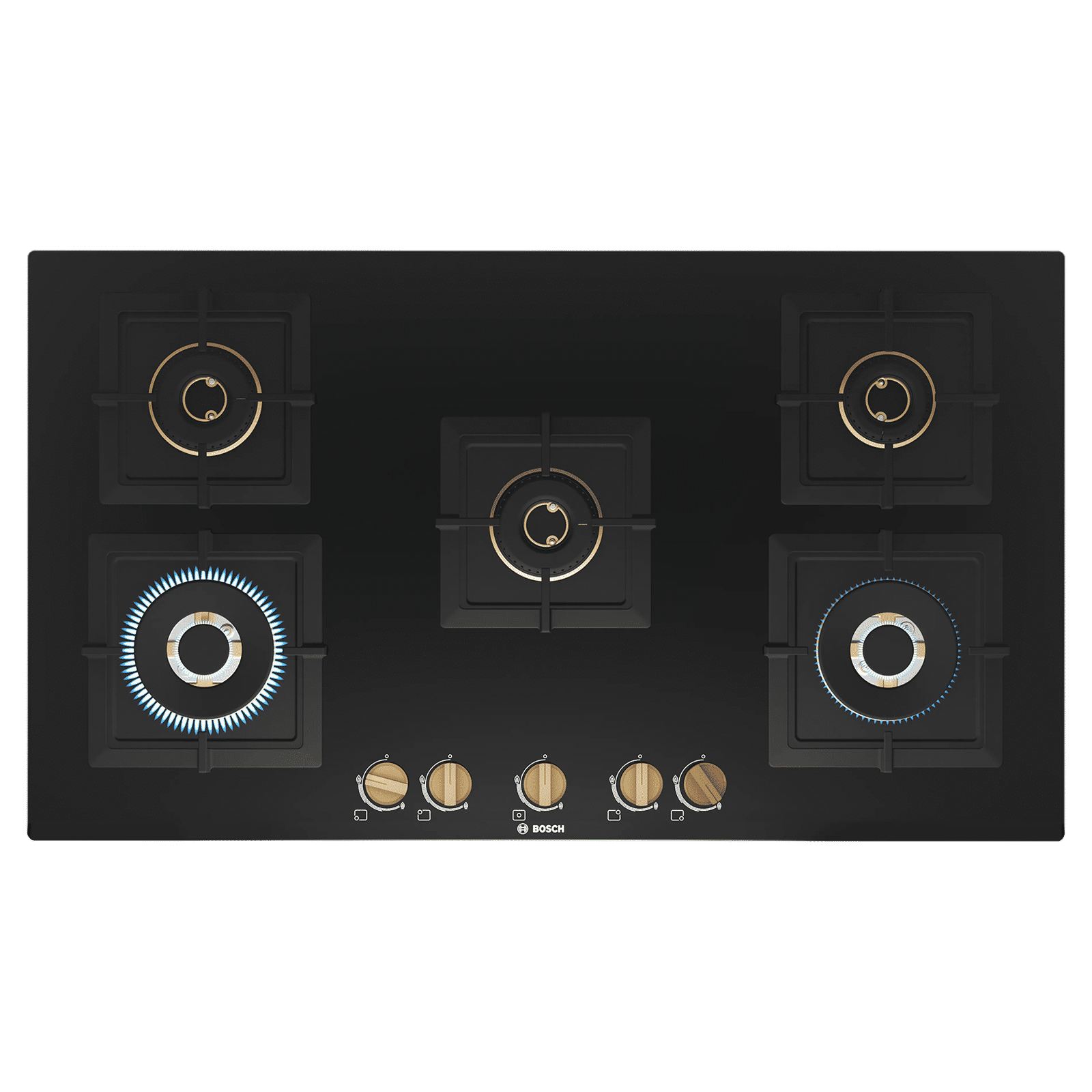BOSCH Series 6 Tempered Glass Top 5 Burner Automatic Hob (Flame Failure Safety Device, Black)