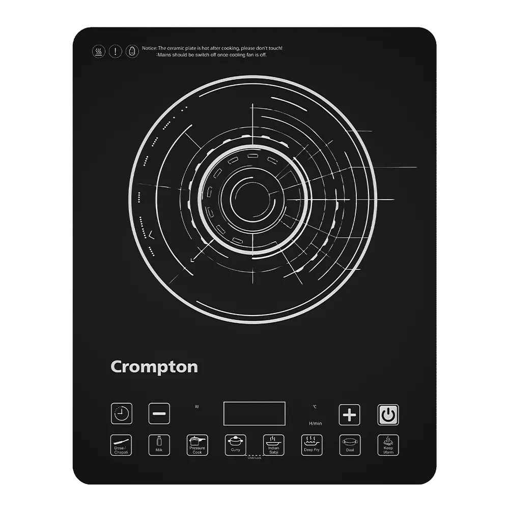 Crompton Instaserve 2100W Induction Cooktop with 8 Preset MenusCrompton Instaserve 2100W Induction Cooktop with 8 Preset Menus