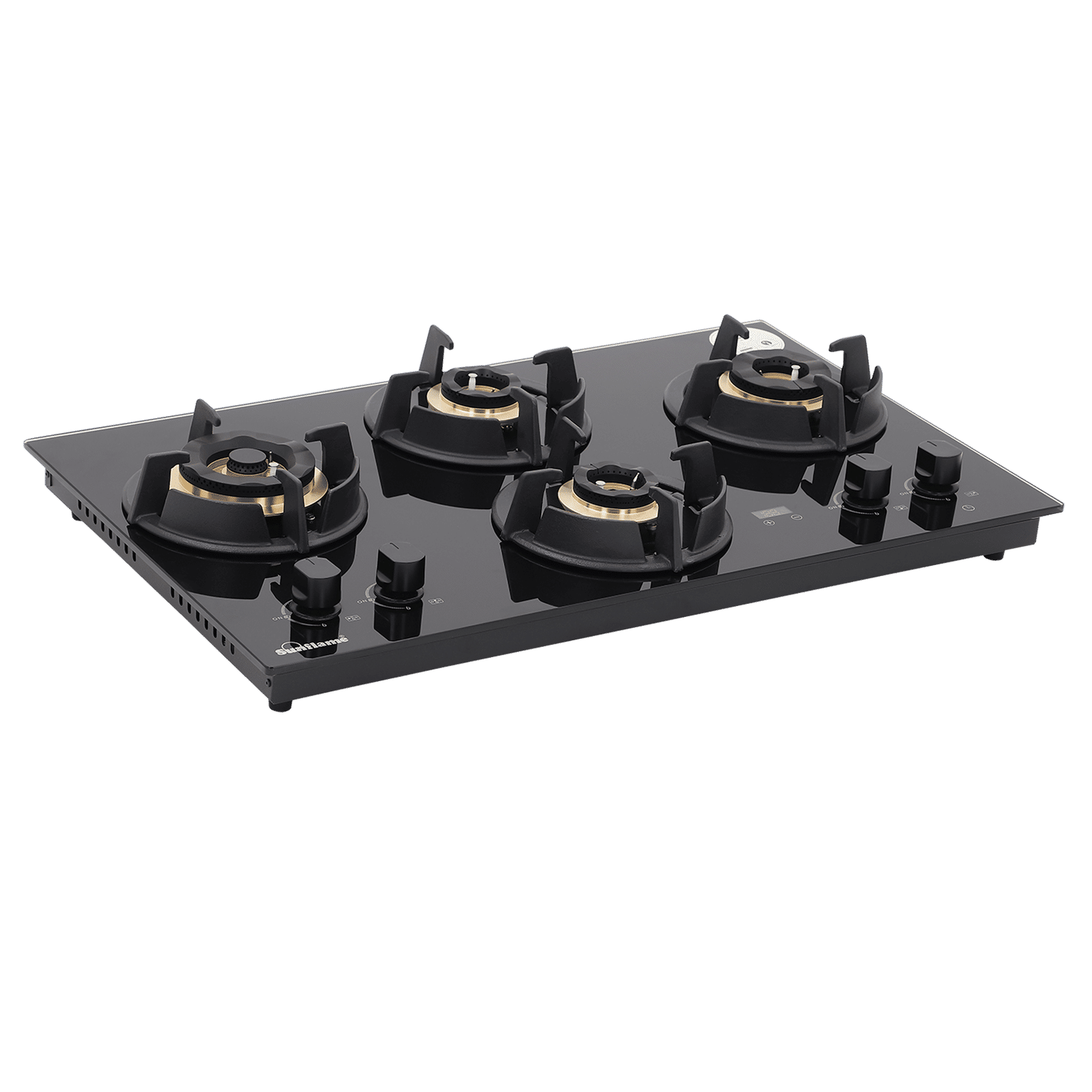 Sunflame SHA 476 UBR Toughened Glass Top 4 Burner Automatic Hob (Timer Function, Black)