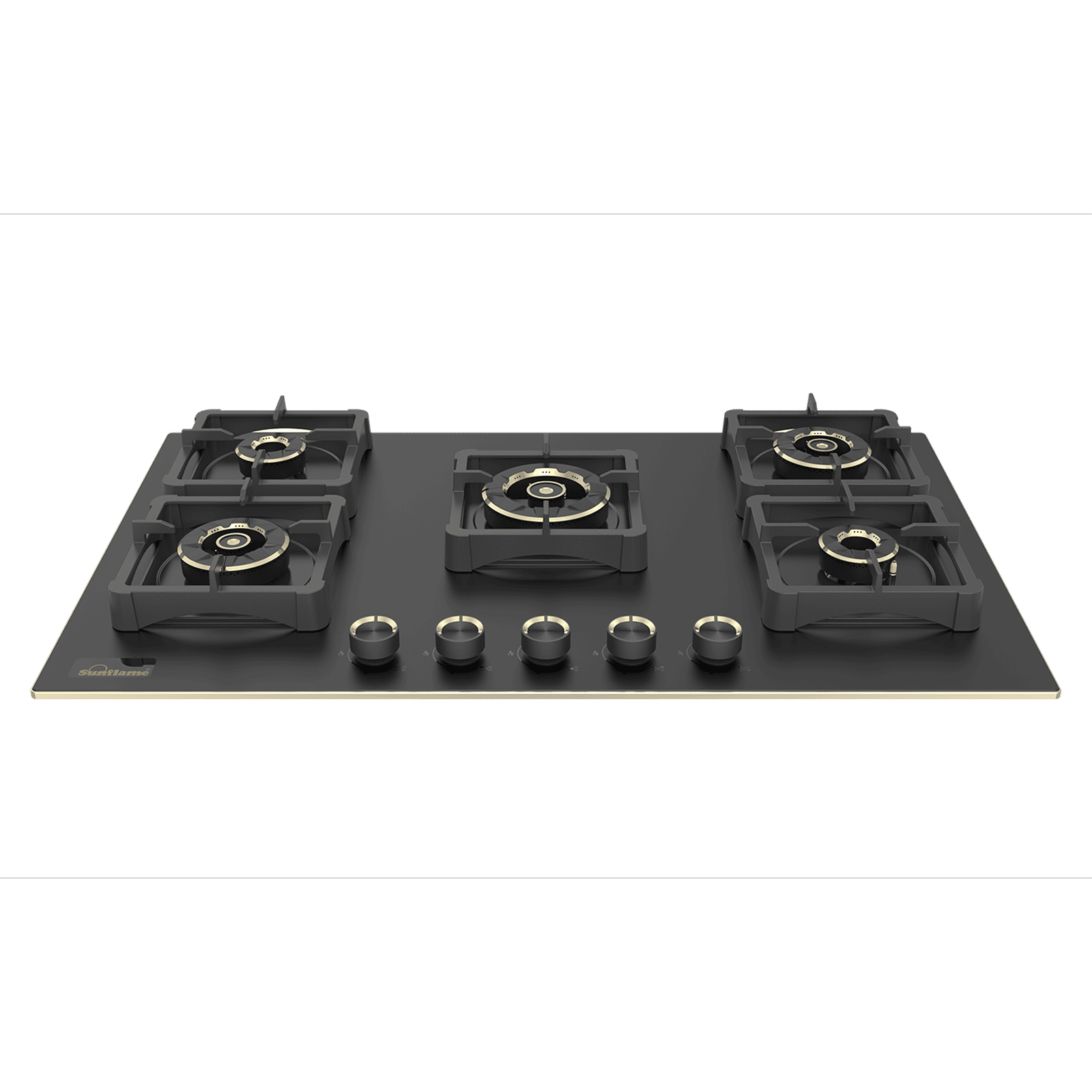 Sunflame SHA 586 SBS Toughened Glass Top 5 Burner Automatic Hob (Flame Failure Device, Black)