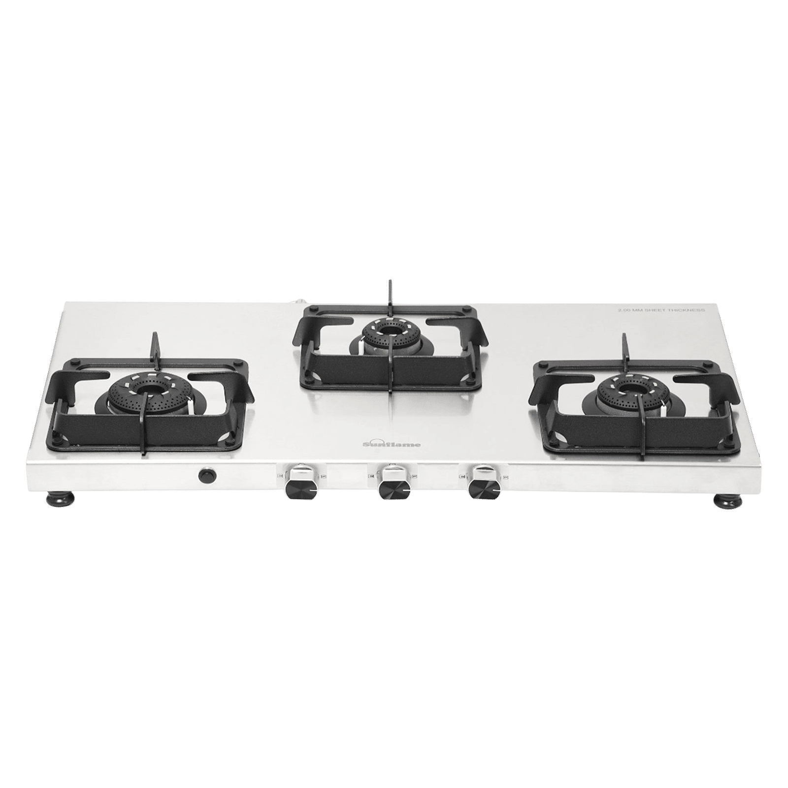 Sunflame SSS 3B AI 3 Burner Automatic Gas Stove (ISI Certified, Silver)