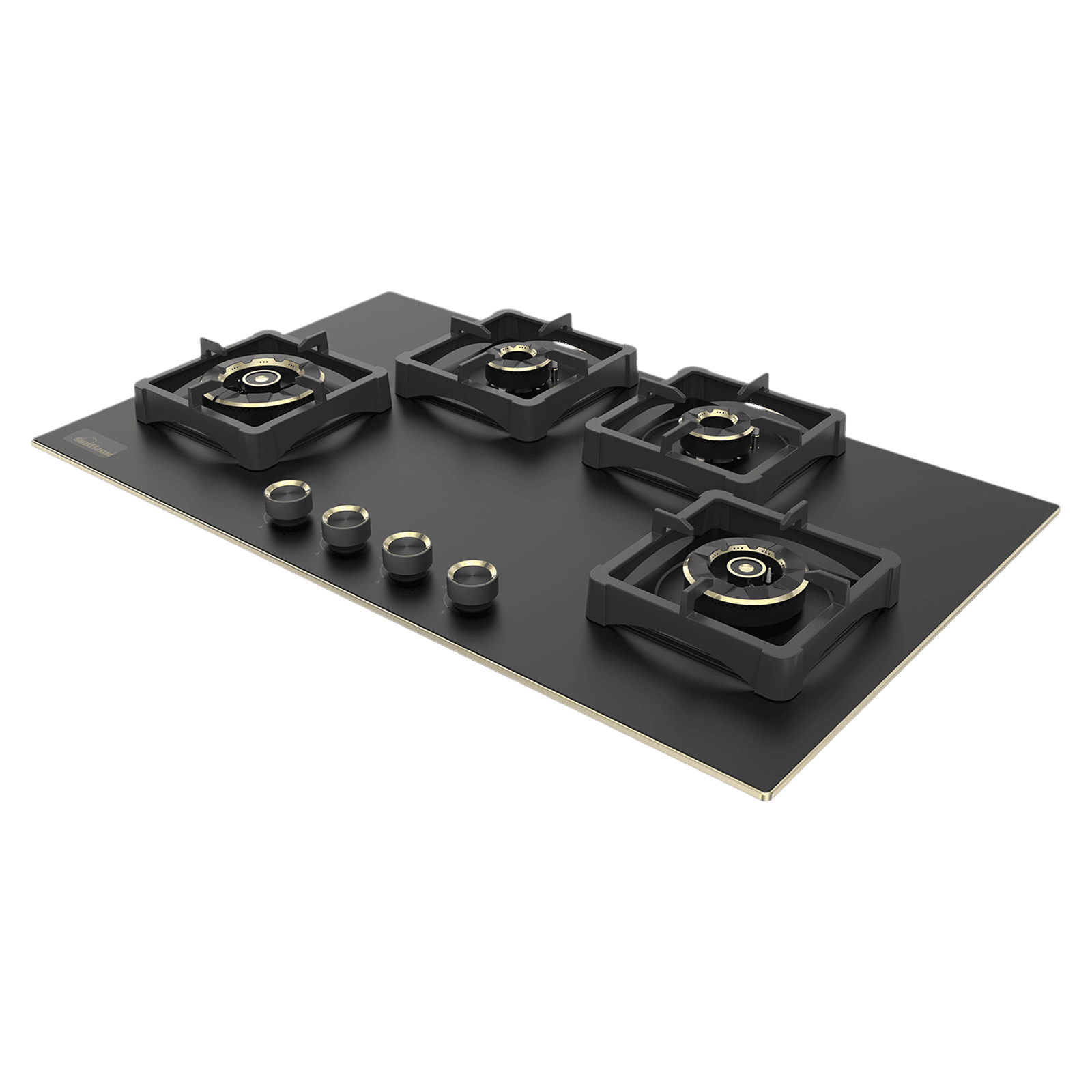 Sunflame Signature Toughened Glass Top 4 Burner Automatic Hob (86 cm Wide, Black)