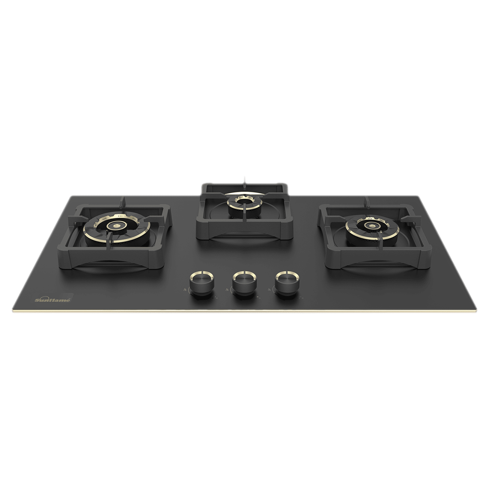 Sunflame SHA 378 SBS Toughened Glass Top 3 Burner Automatic Hob (Flame Failure Device, Black)