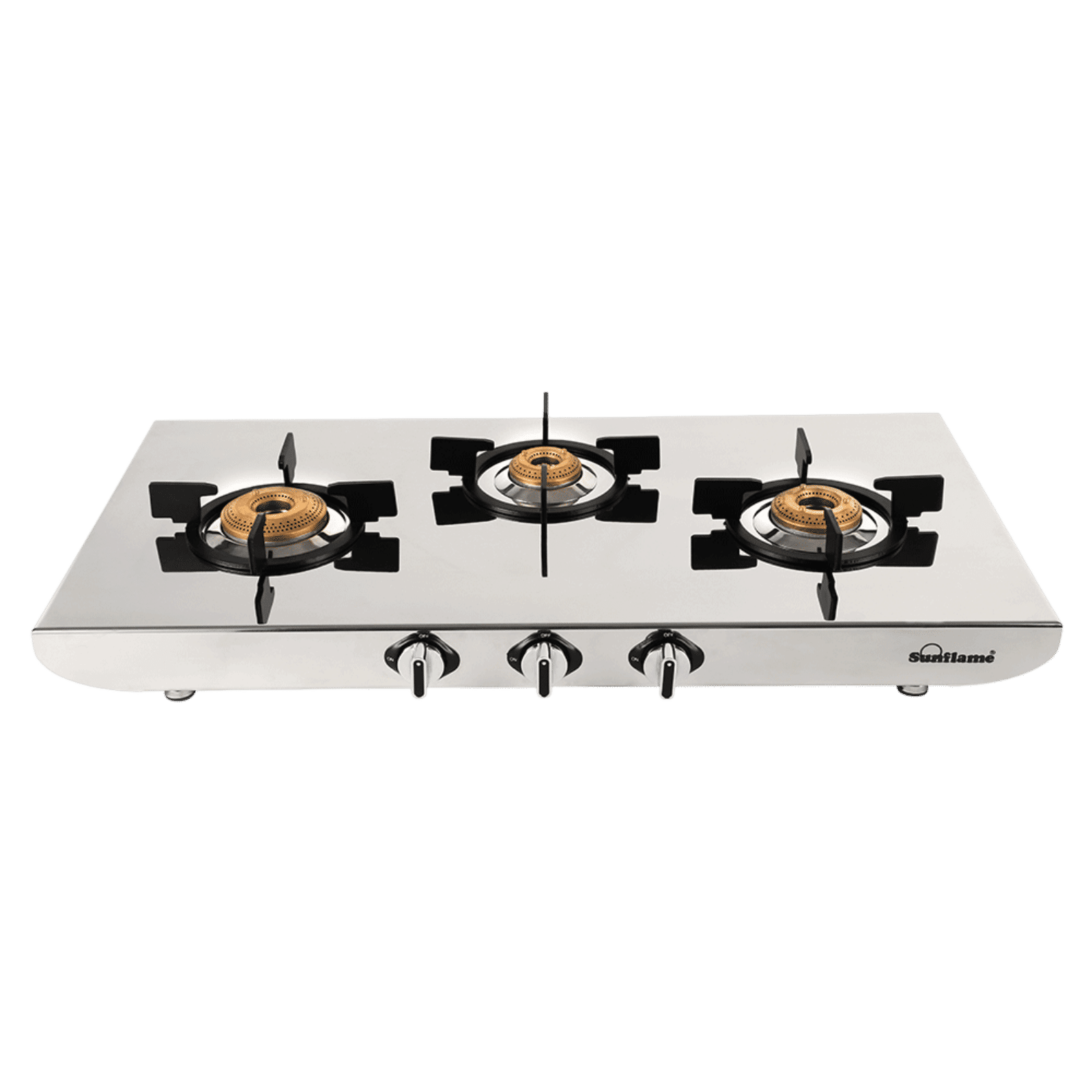 Sunflame SSH 2MM G/S 3 Burner Manual Gas Stove (ISI Certified, Silver)