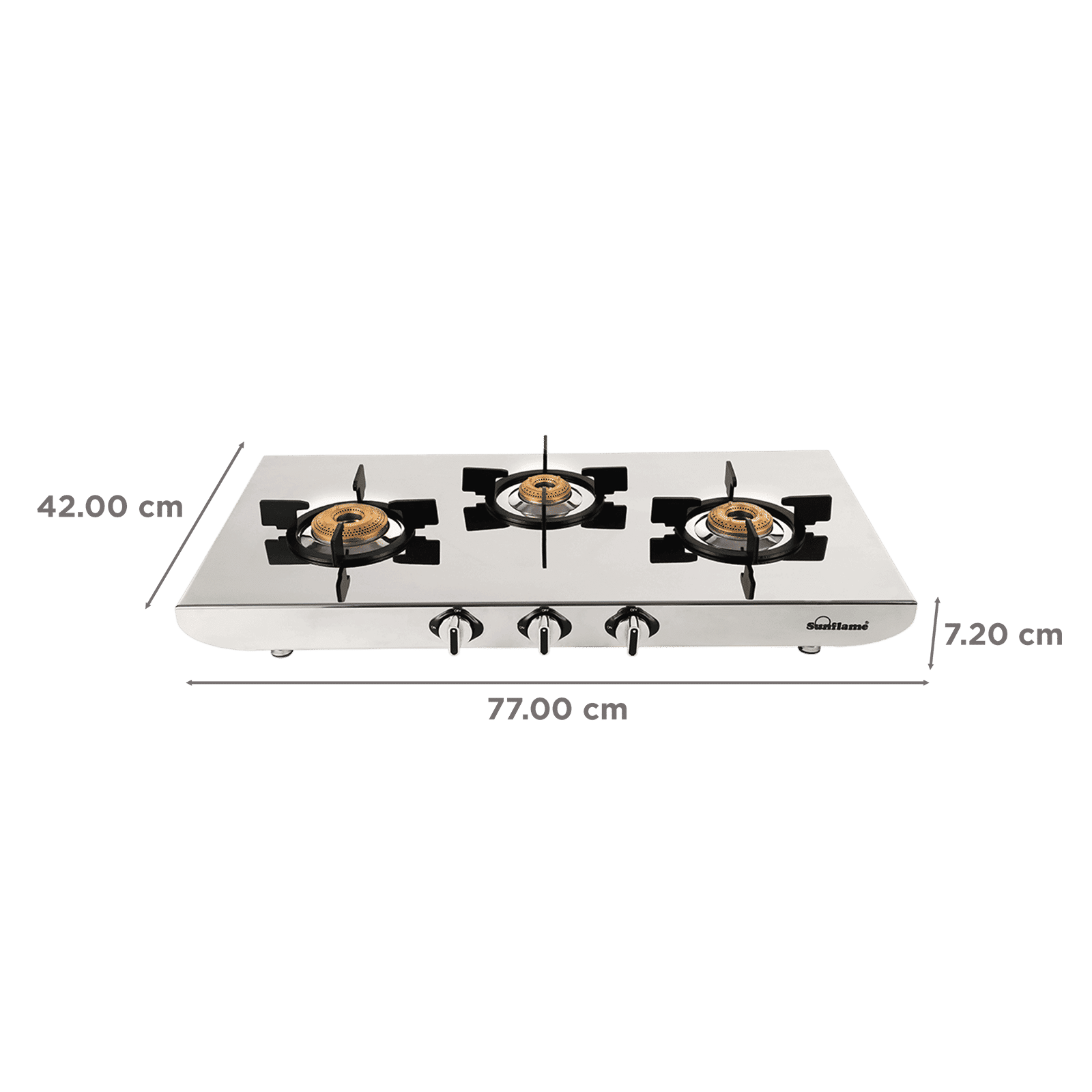 Sunflame G/S 3 BNR GAS Stove SSH 2MM