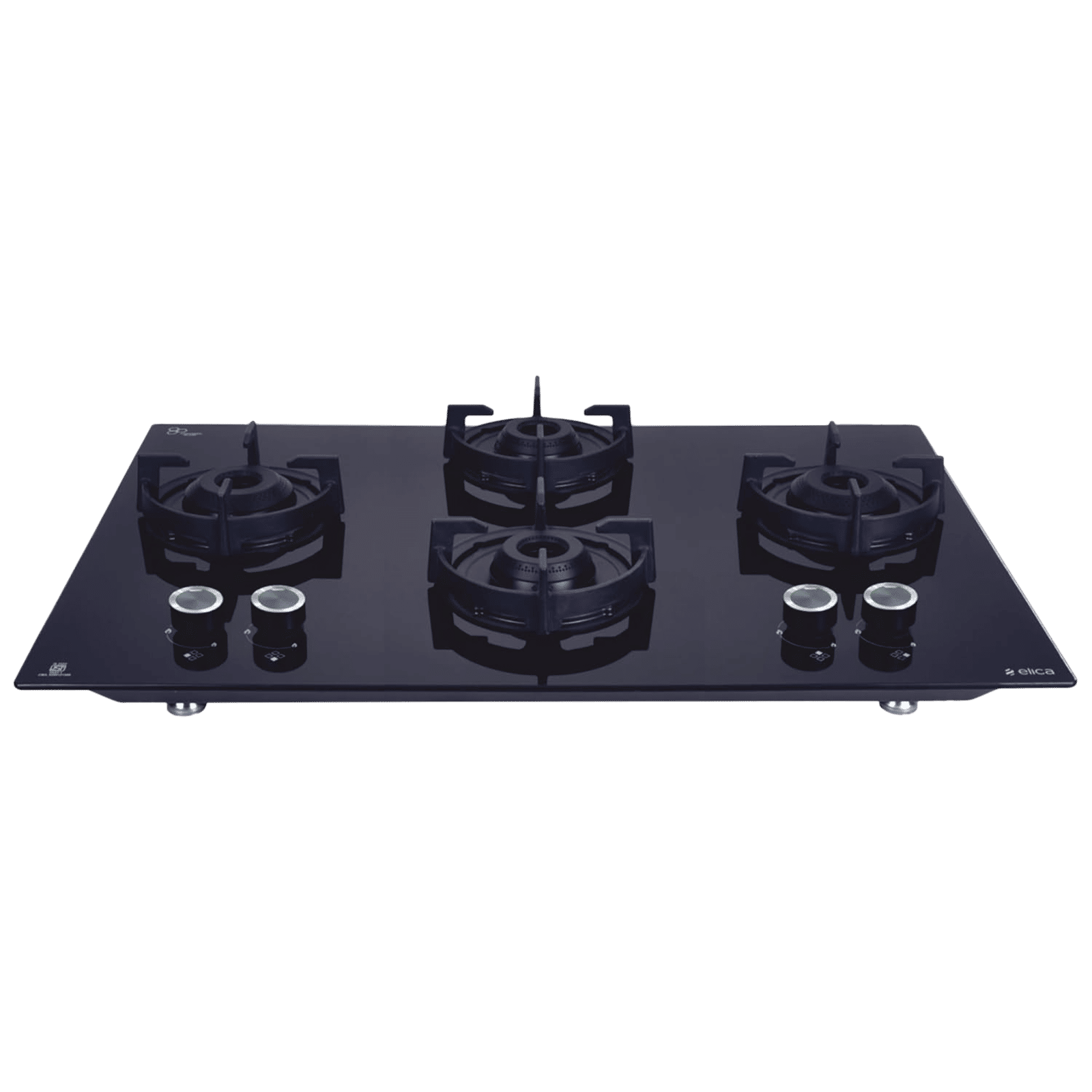 elica CROWN FLEXI 491 LOTUS IND HD BRASS 4 Burner Automatic Hob (Black)