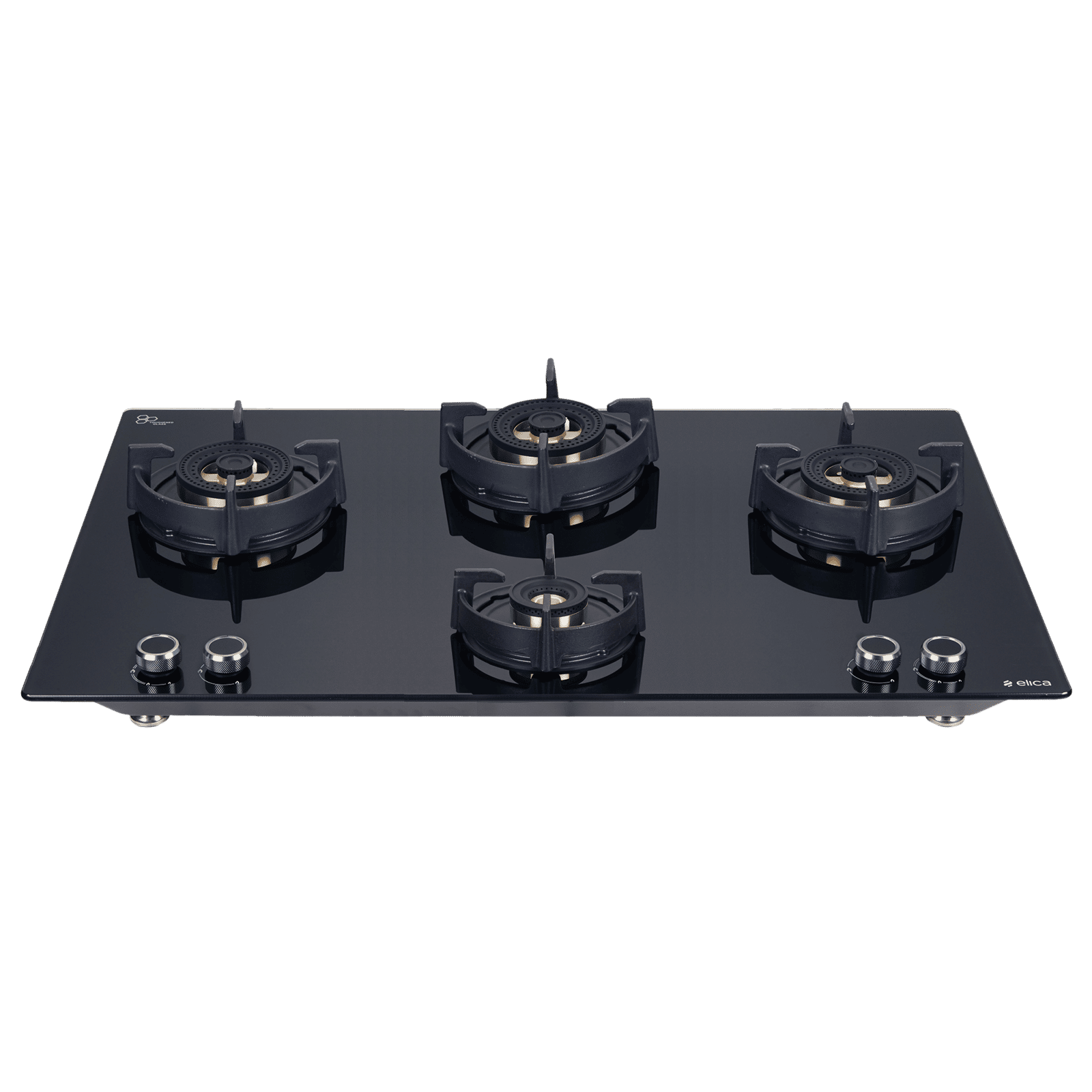 elica DFS FB 4B 91 TX Toughened Glass Top 4 Burner Automatic Hob (Direct Multi Flame Burners, Black Glass)
