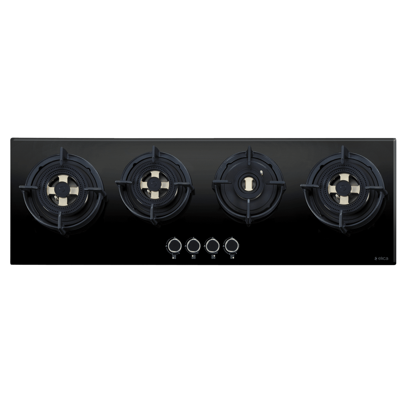 elica DFS FB MFC 4B 100 DX FFD Toughened Glass Top 4 Burner Automatic Hob (Direct Multi Flame Burners, Black Glass)
