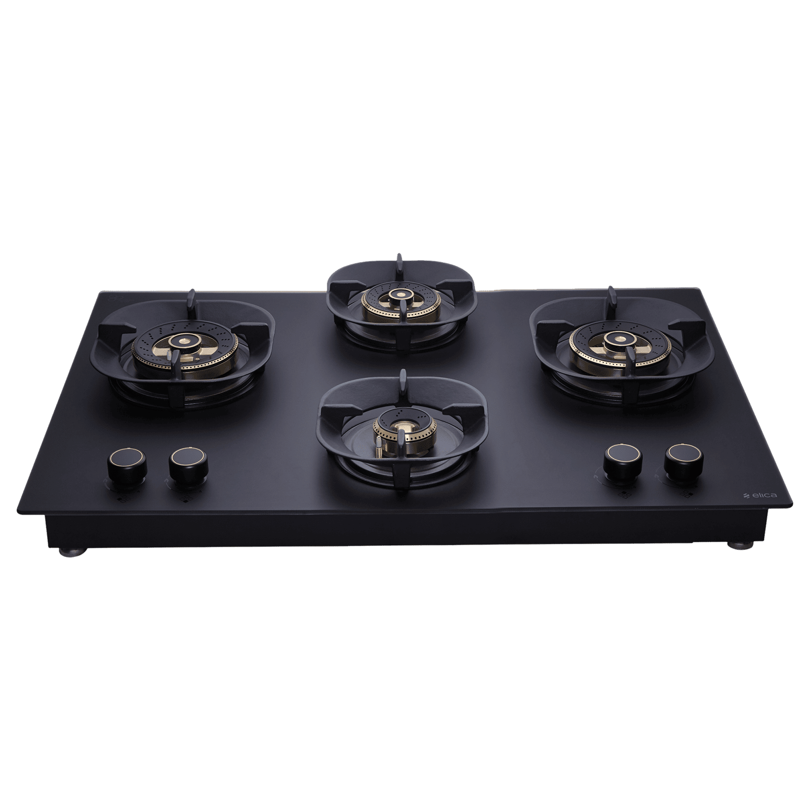 elica MATT FLEXI CROWN DFS HE FB MFC 4 Burner Automatic Hob (Cast Iron Pan Support, Matt Glass)