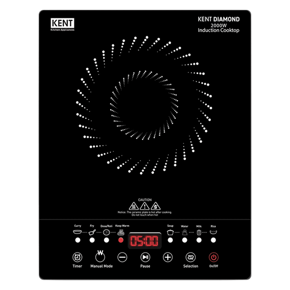 KENT Diamond 2000W Induction Cooktop with 8 Preset Menus