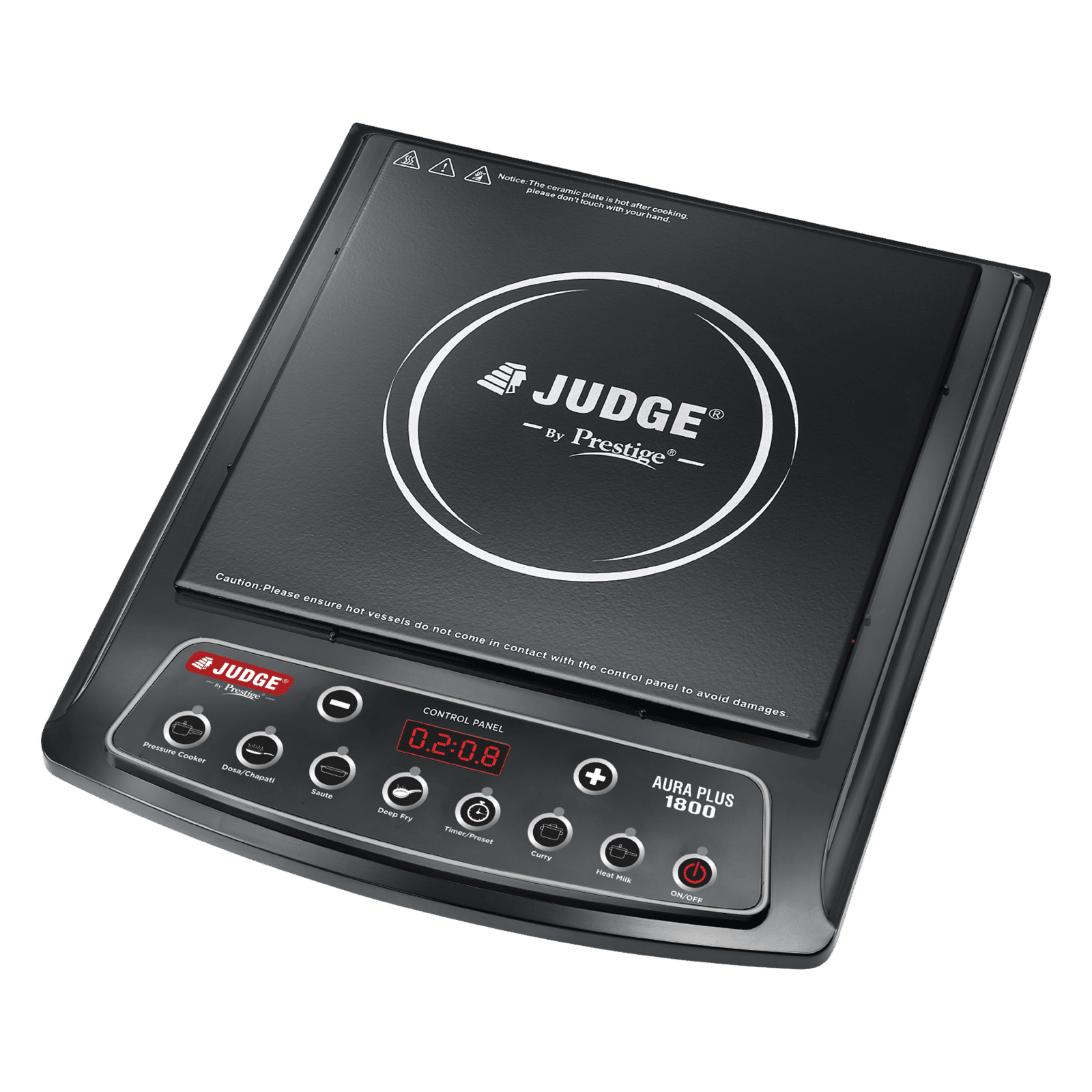 JUDGE By Prestige Aura Plus 1800W Induction Cooktop with 6 Preset Menus