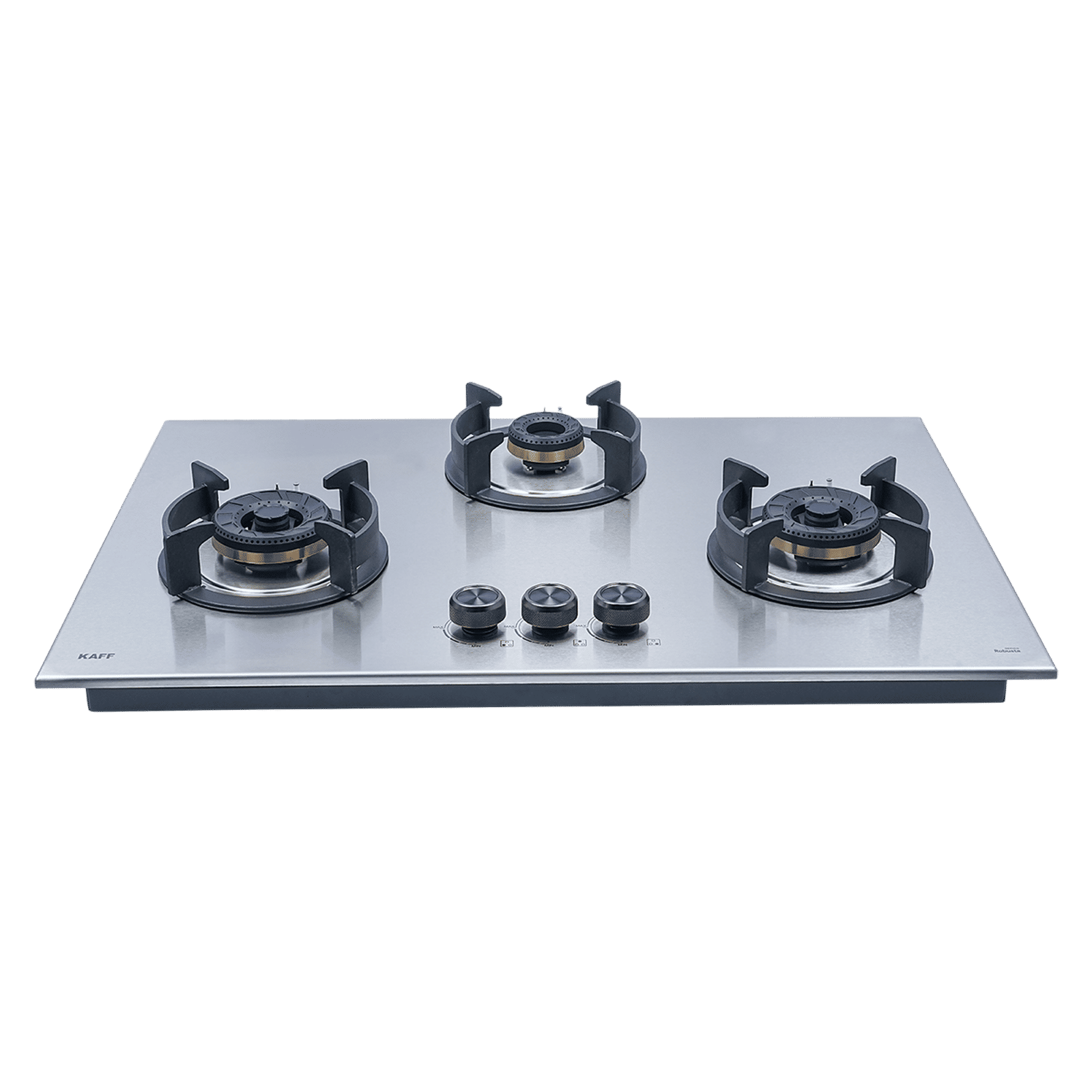 KAFF ROBUSTA 783 Tempered Glass Top 3 Burner Automatic Hob (Flame Failure Device, Stainless Steel)