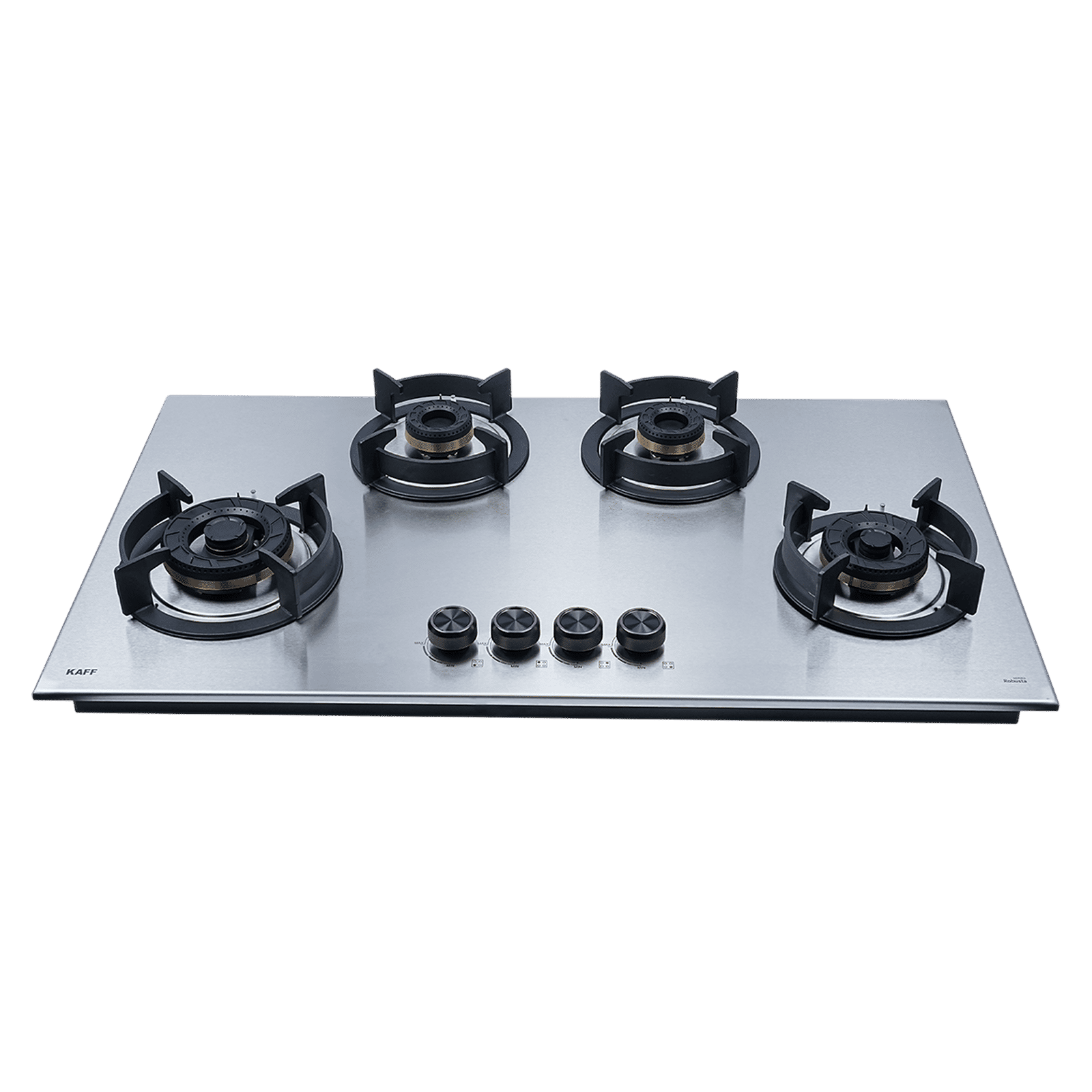 KAFF ROBUSTA-904 Tempered Glass Top 4 Burner Automatic Hob (Flame Failure Device, Stainless Steel)