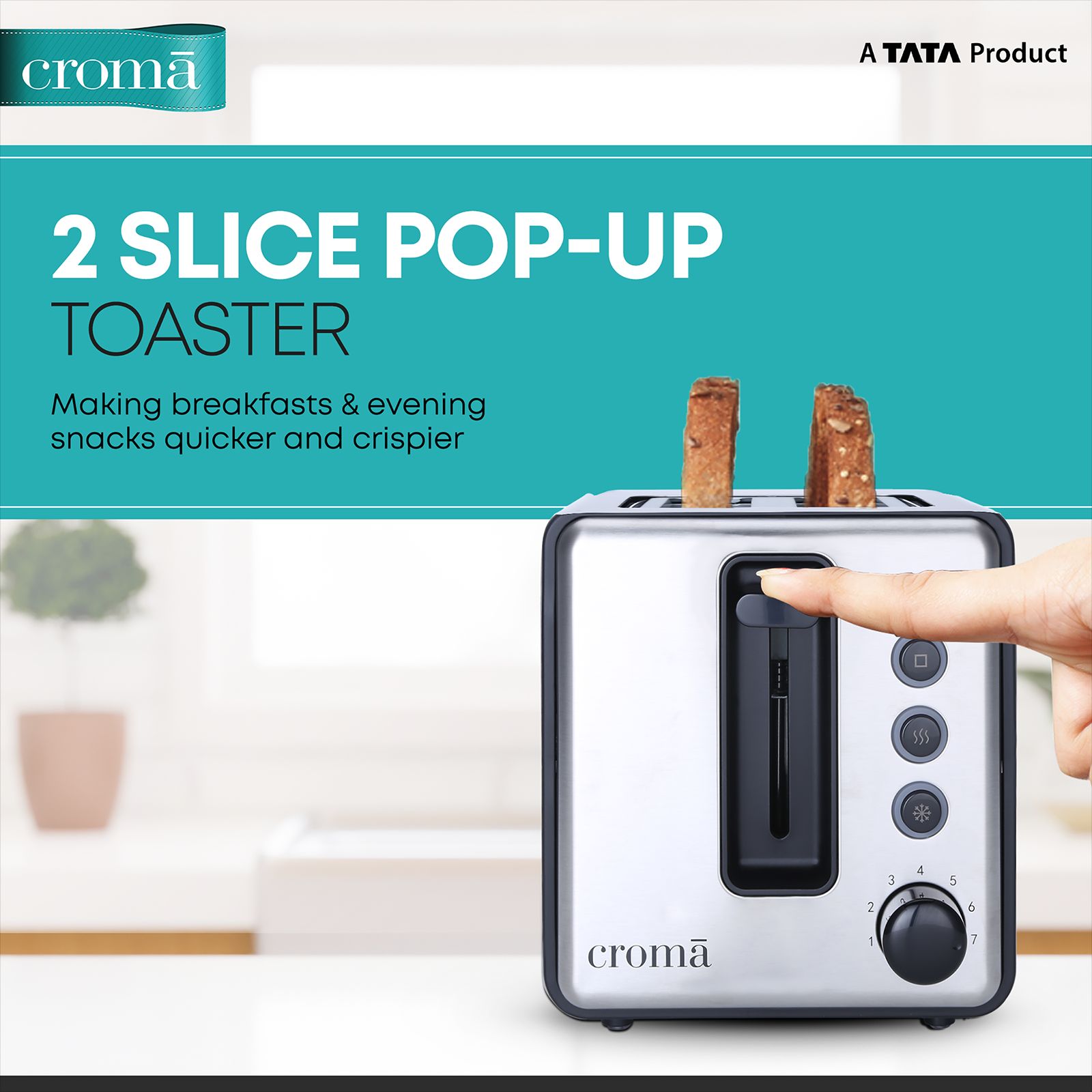Bread Toasters Hosome Toaster Review Buy Croma 750W Slice Pop-Up