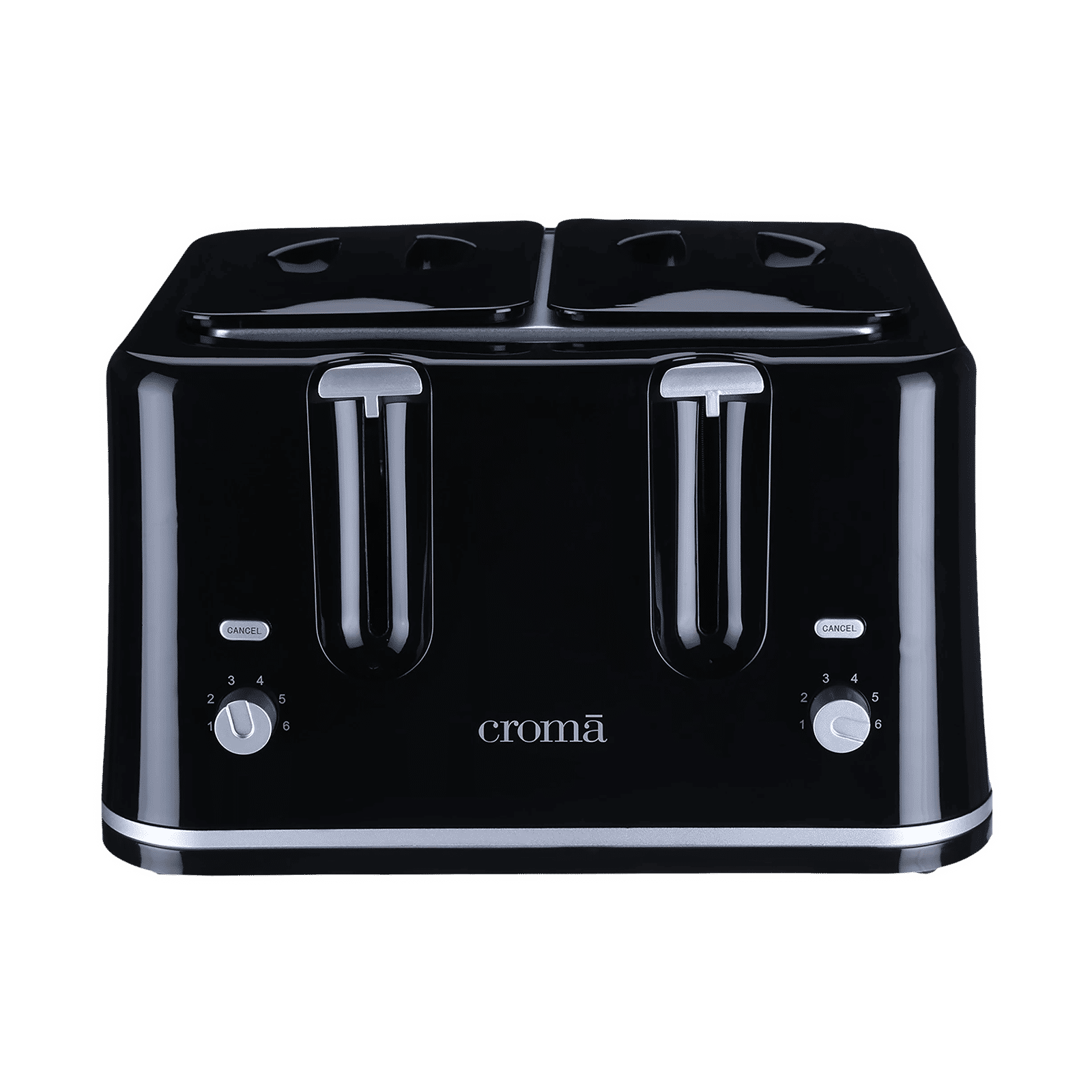 Croma 1740W 4 Slice Pop-Up Toaster with Removable Crumb Tray (Black)