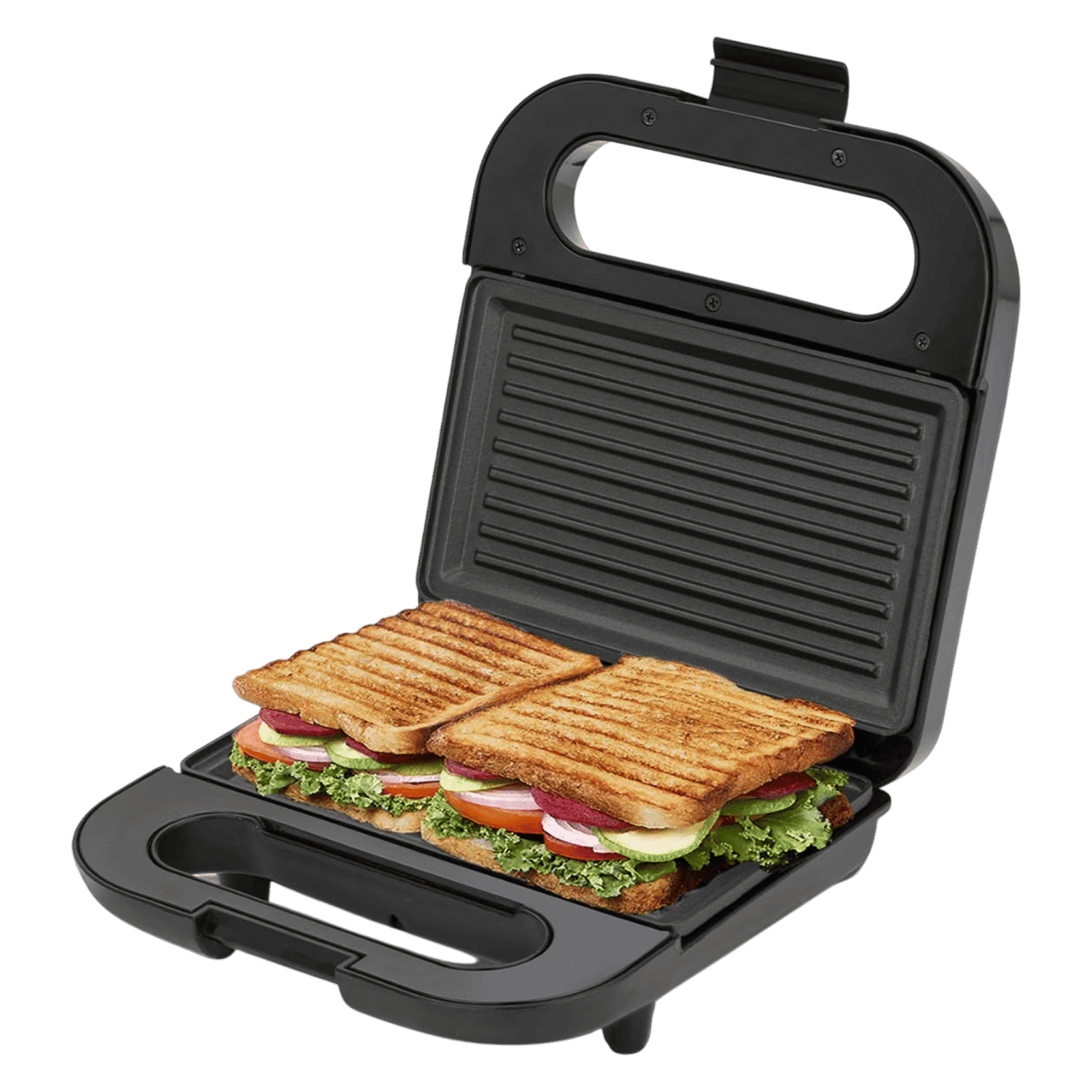 BAJAJ SWX 6 800W 2 Slice Sandwich Maker with Non Stick Coating Plates (Black)