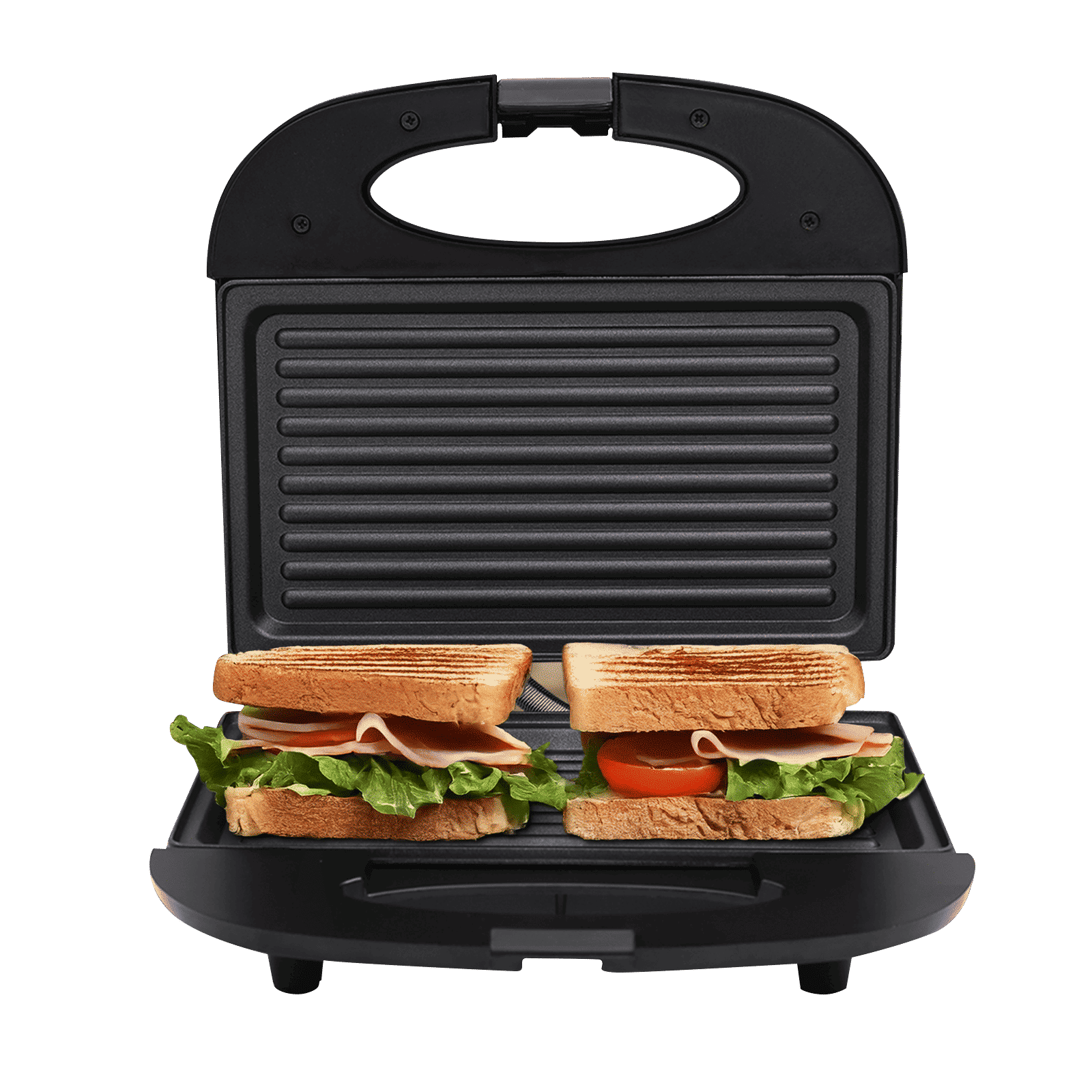 Croma 750W 2 Slice Sandwich Maker with Thermostatically Controlled Heating Element (Black)