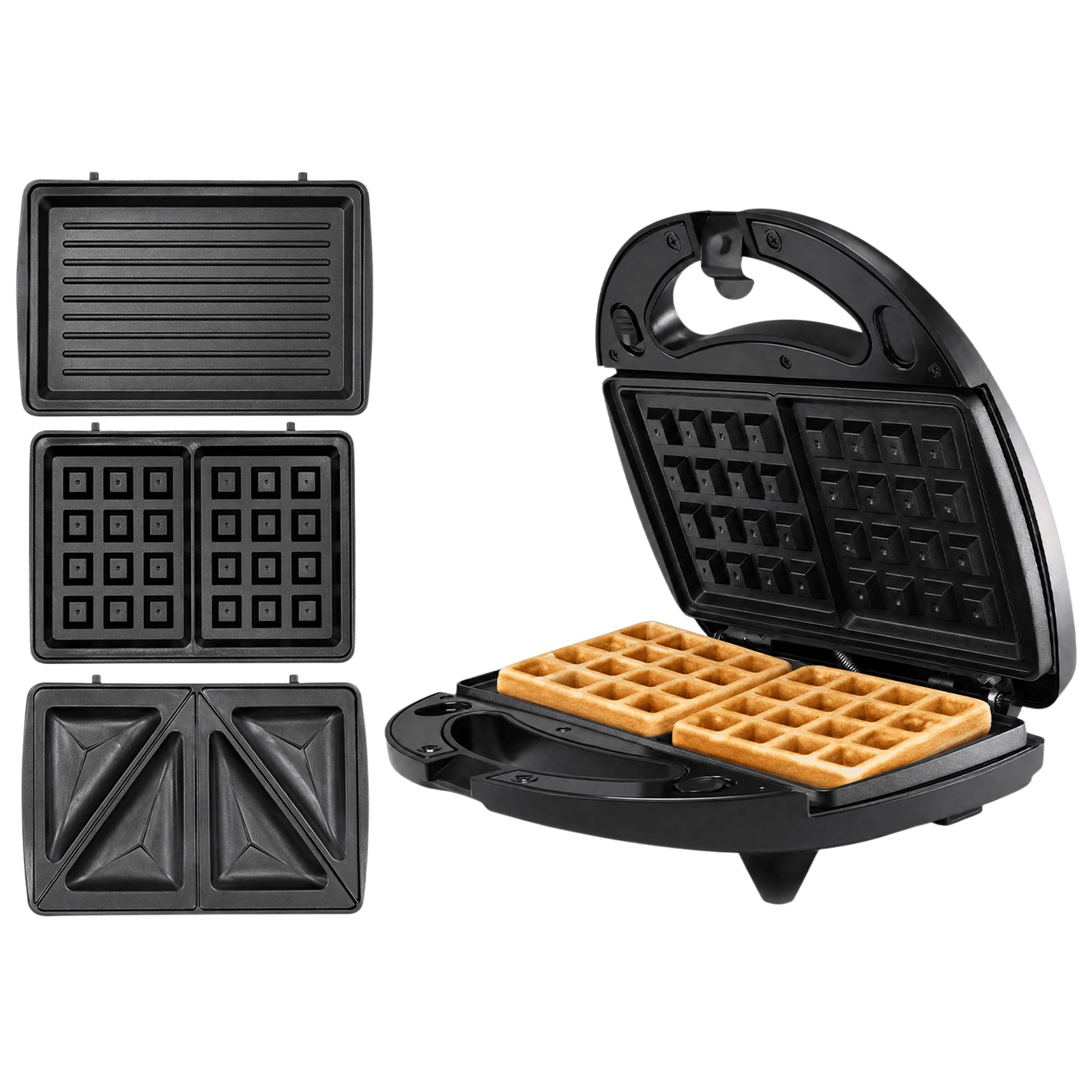 Croma 800W 2 Slice 3-in-1 Sandwich Maker with Automatic Operation (Black)