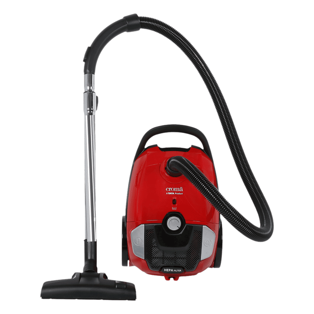 Croma 1600W Dry Vacuum Cleaner with Cyclonic Technology (Reusable Dust Bag, Red)