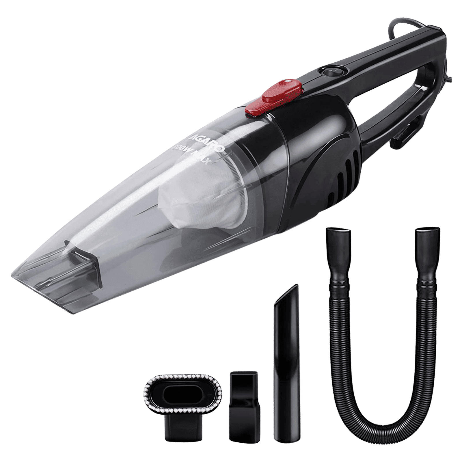 AGARO Regal 800W Car Vacuum Cleaner with Multipurpose Cleaning Brush (Durable ABS & Compact Body, Black)