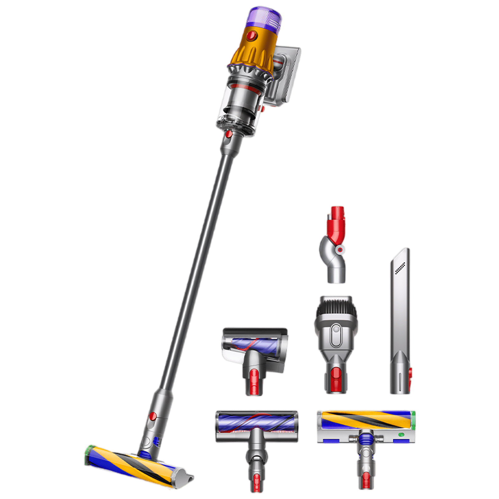 dyson V12 Detect Slim Absolute 150W Cordless Dry Vacuum Cleaner with Laser & Dust Detect Technology (Scientific Proof, Yellow & Nickel)