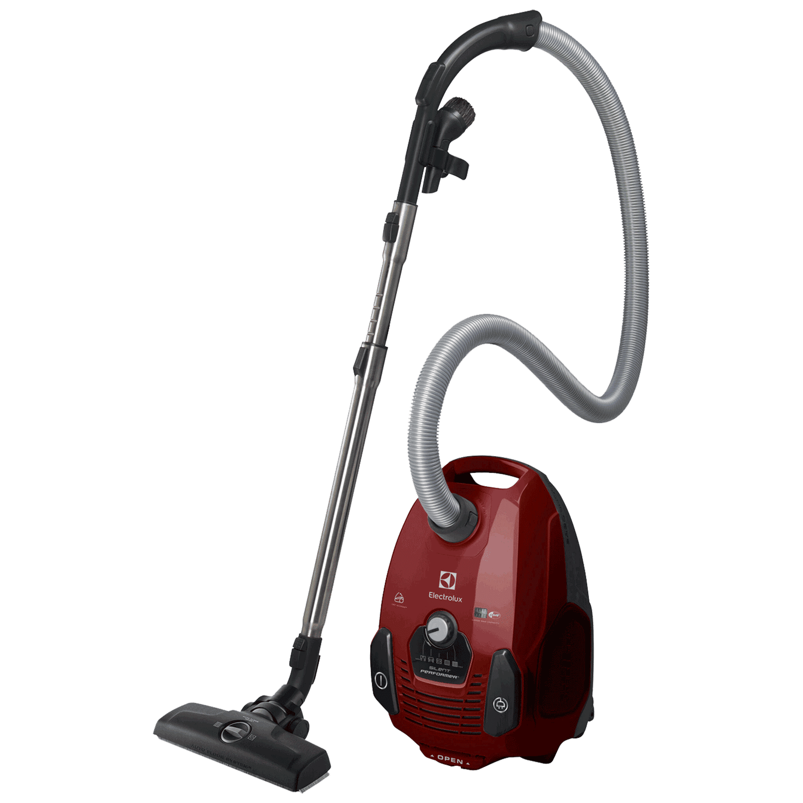 Electrolux Silent Performer 2000 W Dry Vacuum Cleaner with Washable Hygiene Filter 12 (360 Degree Motion Technology, Chilli Red)