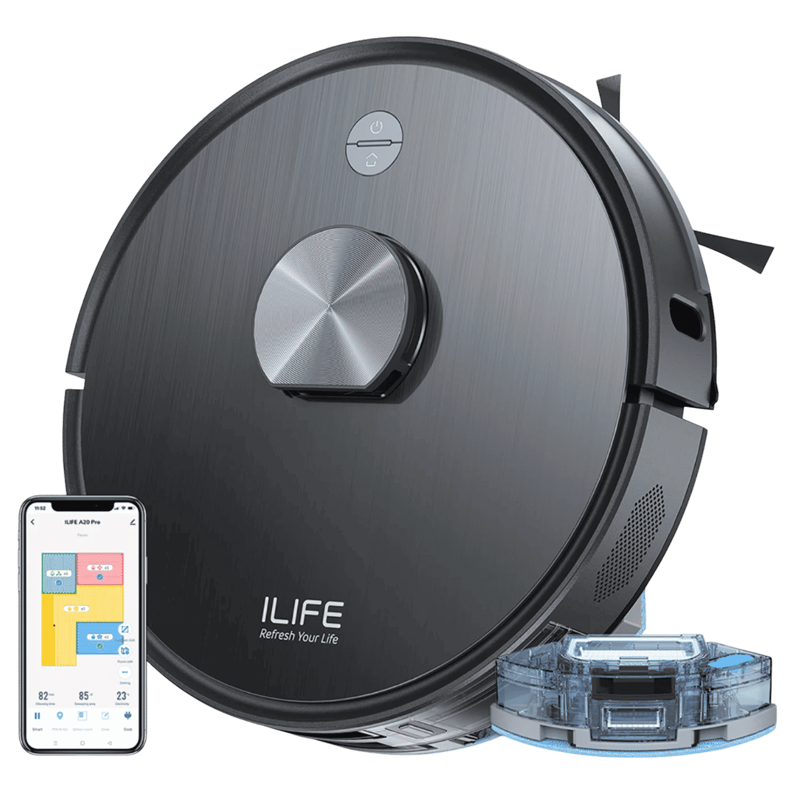 ILIFE A20 Pro Robotic Vacuum Cleaner & Mop with Wi-Fi Connectivity (Alexa & Google Assistant, Dove Gray)