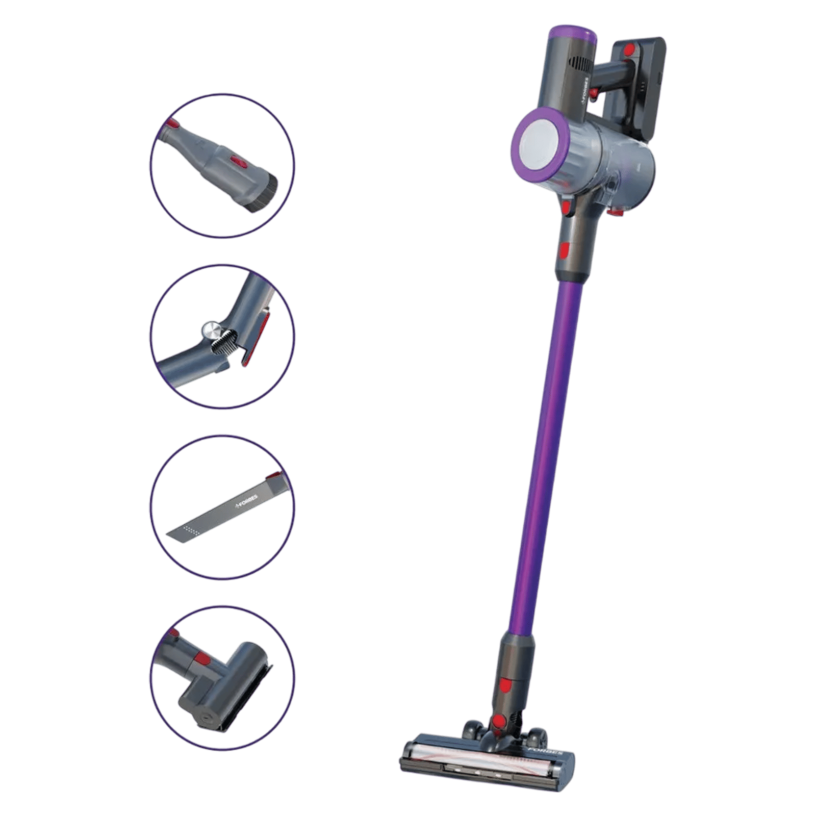EUREKA FORBES Kordfree K22 220W Cordless Dry Vacuum Cleaner with Powerful Cyclonic Technology (50 Minutes Runtime, Purple)