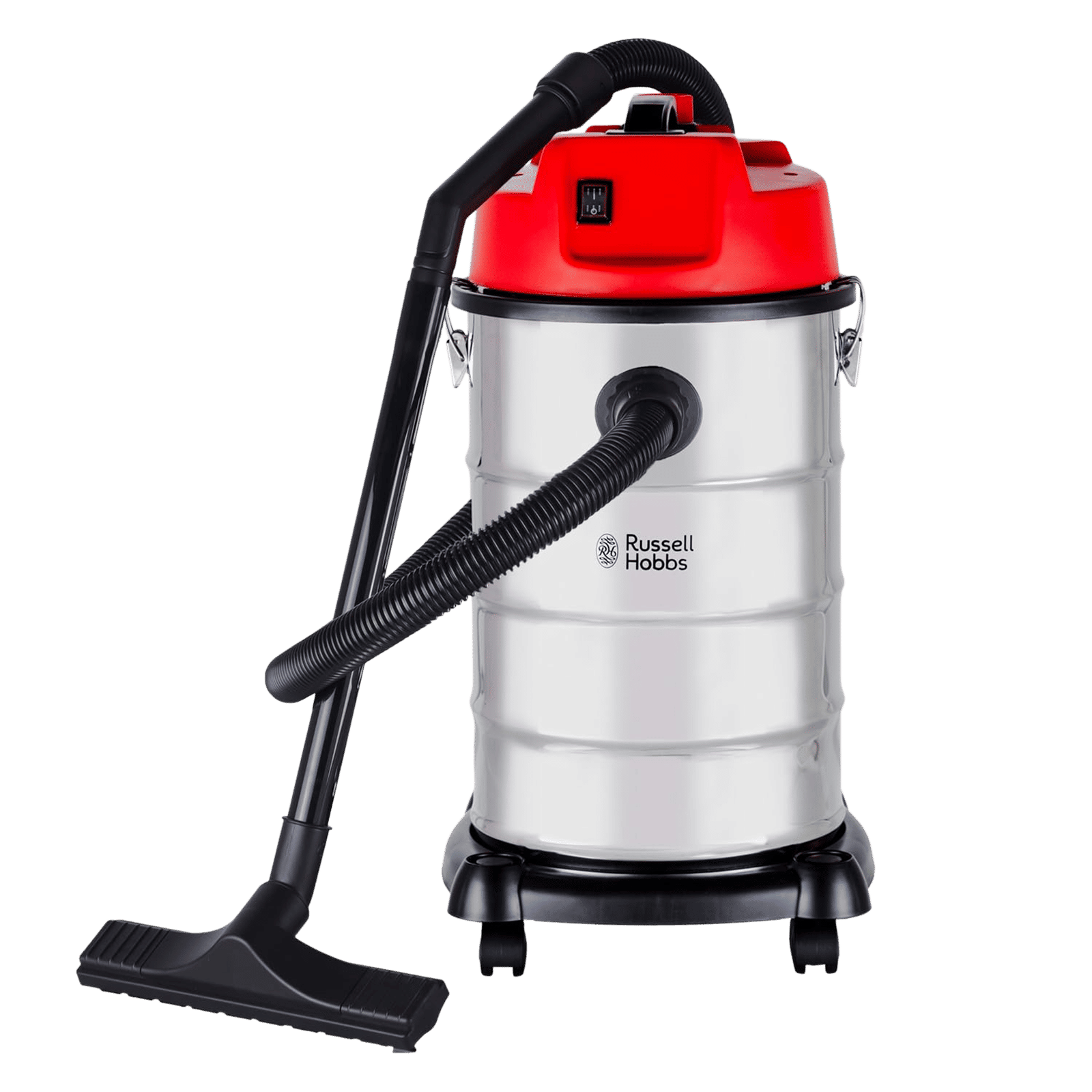 Russell Hobbs 1630W Wet & Dry Vacuum Cleaner with Integrated Blower Function (Stainless Steel Tank, Black & Red)