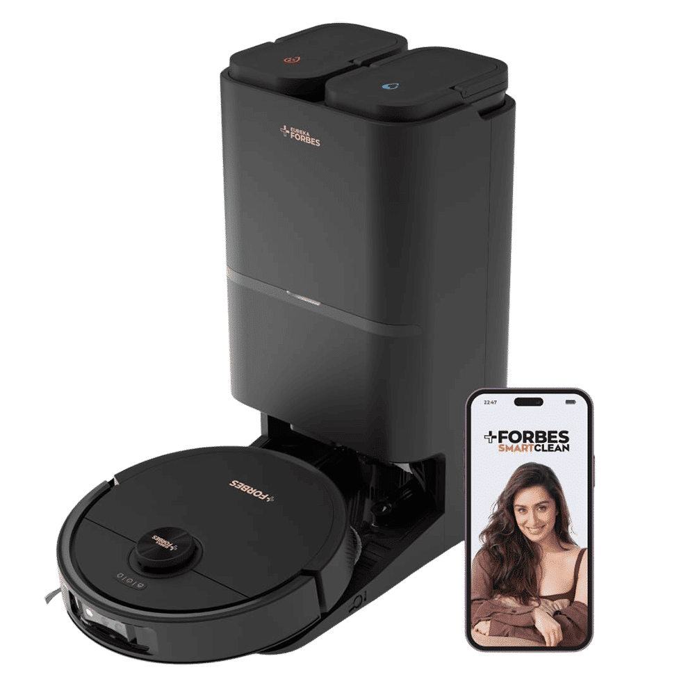 EUREKA FORBES Smartclean Robotic Vacuum Cleaner with Wi-Fi Connectivity (AI TRU Virtual Sensor, Black)