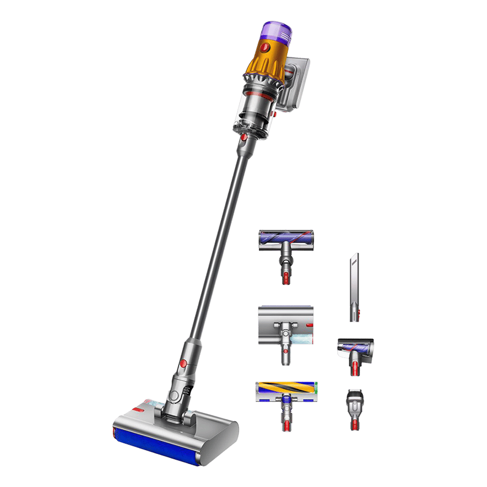 dyson V12s Detect Slim Submarine 150W Cordless Wet & Dry Vacuum Cleaner with Anti-tangle Technology (Captures Microscopic Particles, Yellow & Nickel)