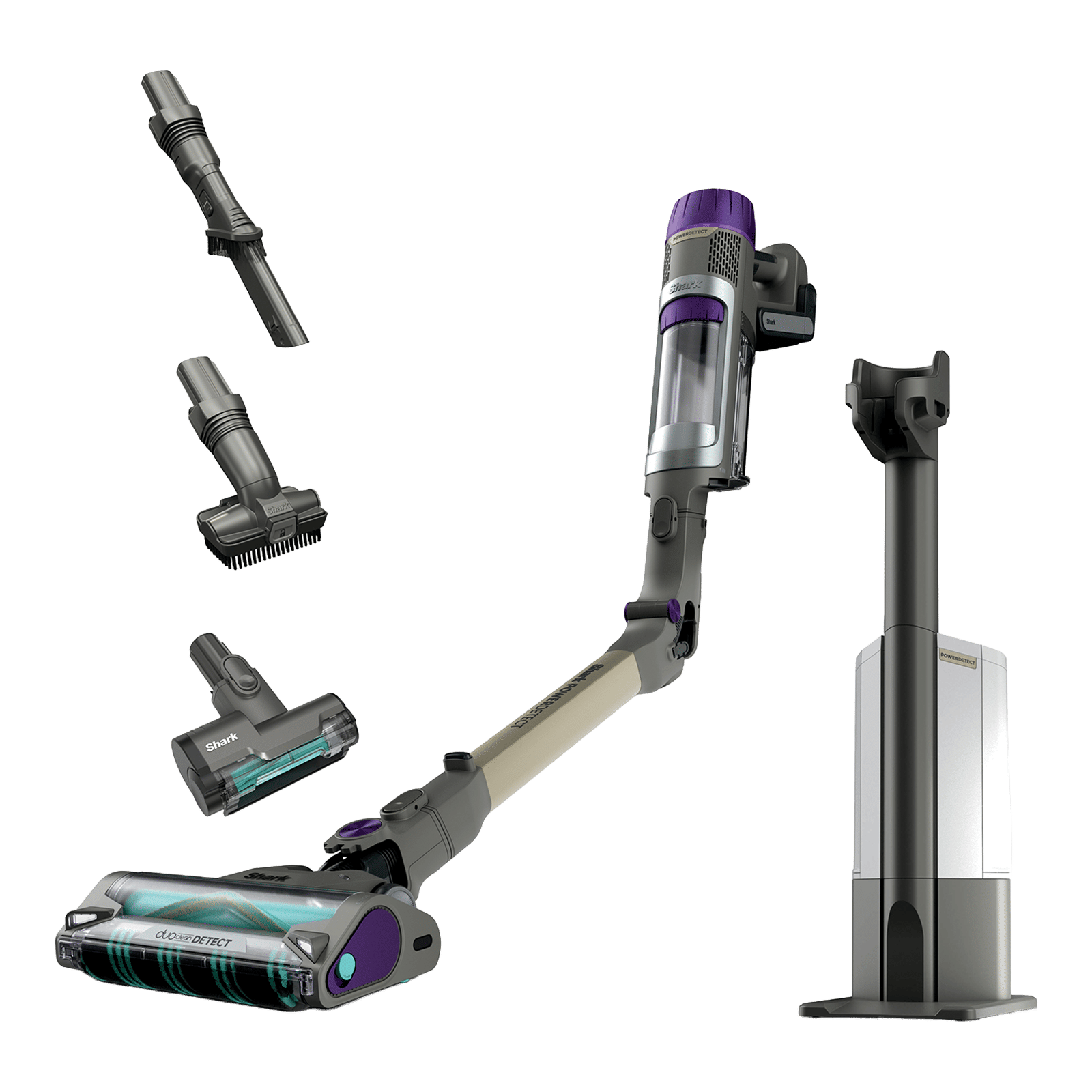Shark Primus AED 380W Cordless Dry Vacuum Cleaner with Auto-Empty System (MultiFLEX Wand, Gray & Gold)