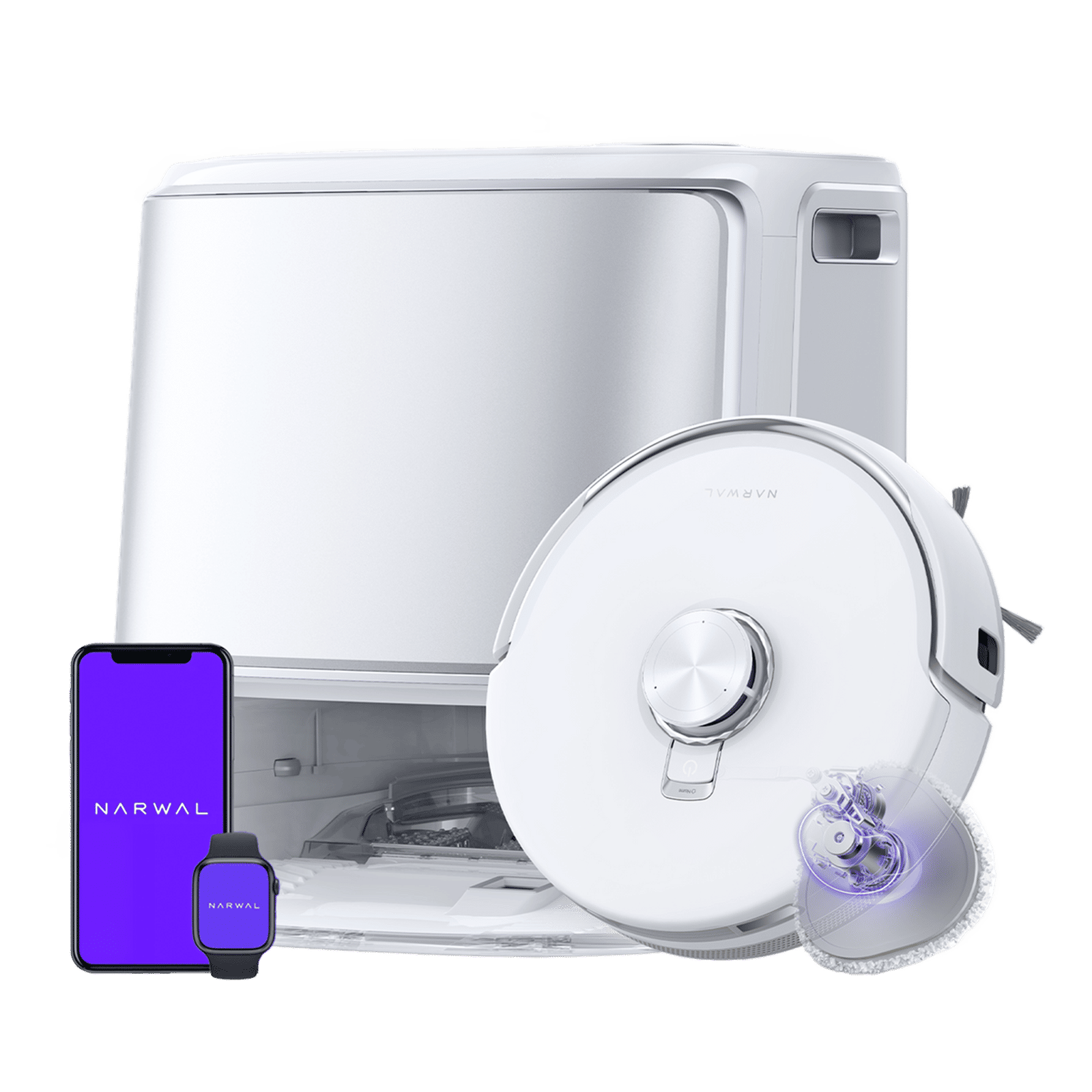 NARWAL Freo Z10 Robotic Vacuum Cleaner & Mop with Voice Activated Cleaning (DualFlow Tangle-Free System, White)
