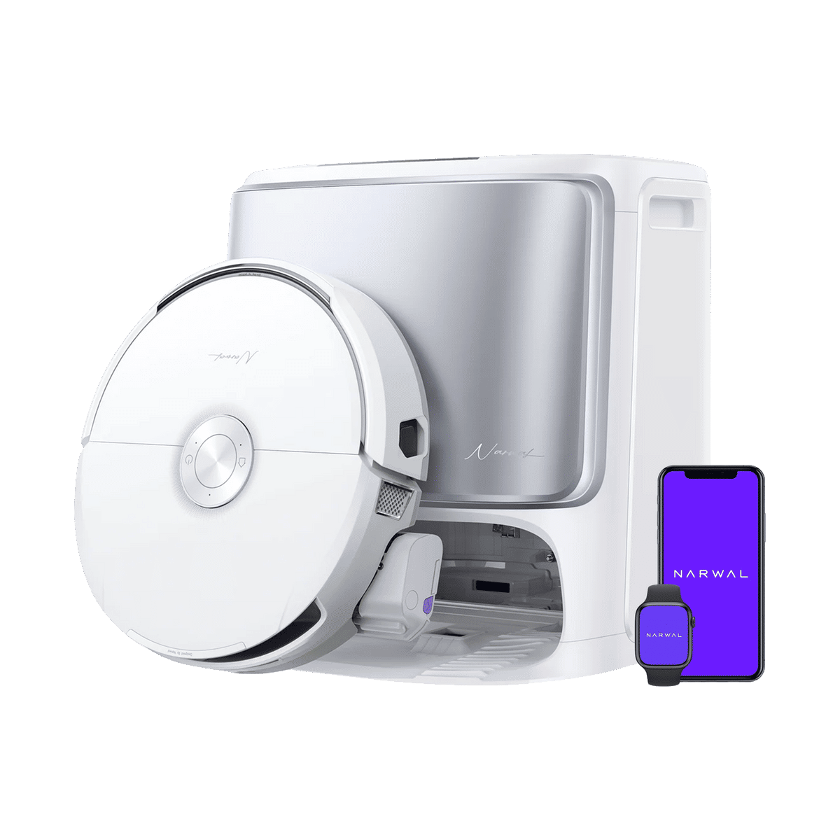 NARWAL Flow Robotic Vacuum Cleaner & Mop with TwinAI Dodge Obstacle Avoidance (Zero-Tangling Roller Brush, Galaxy Silver)