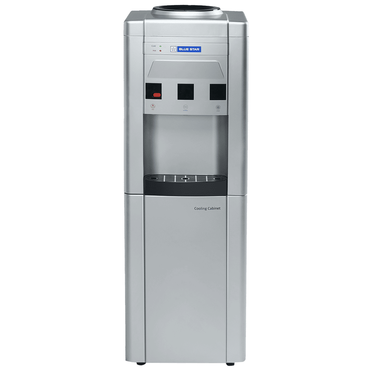 Blue Star GA Series Hot, Cold & Normal Top Load Water Dispenser with Cooling Cabinet (Grey)